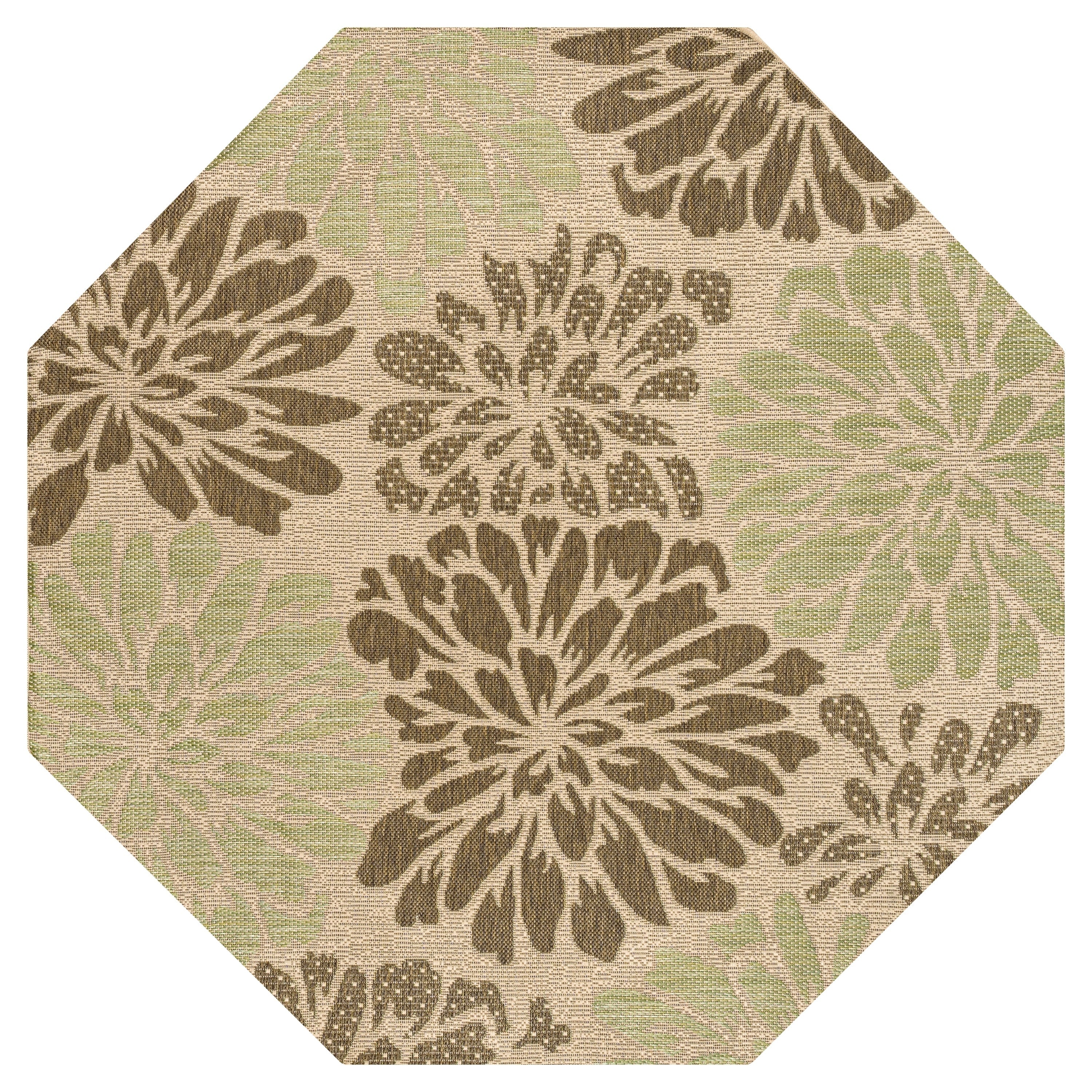 JONATHAN Y Floral Textured Weave Indoor/Outdoor Area Rug