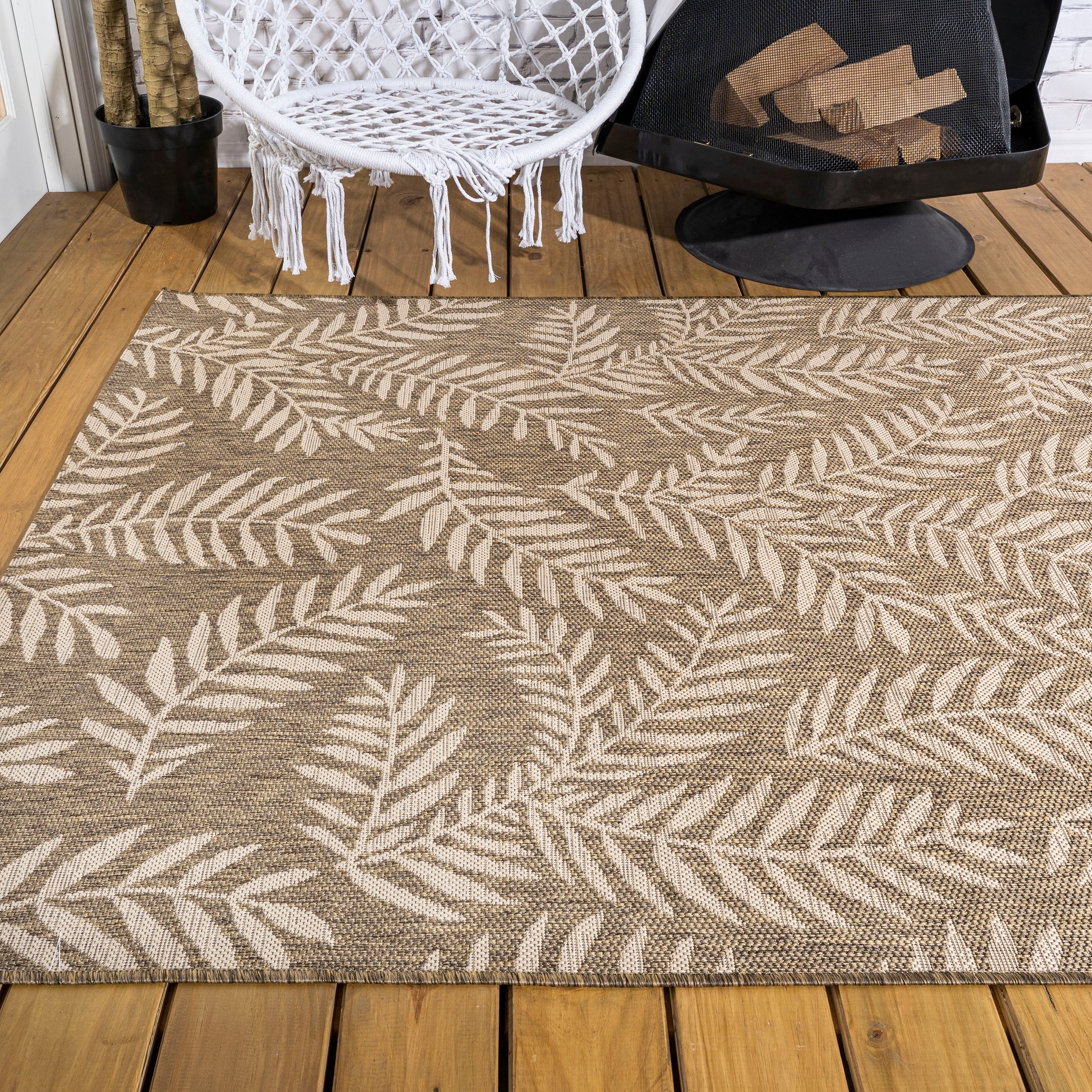 JONATHAN Y Galon Palm Frond Indoor/Outdoor Area Rug