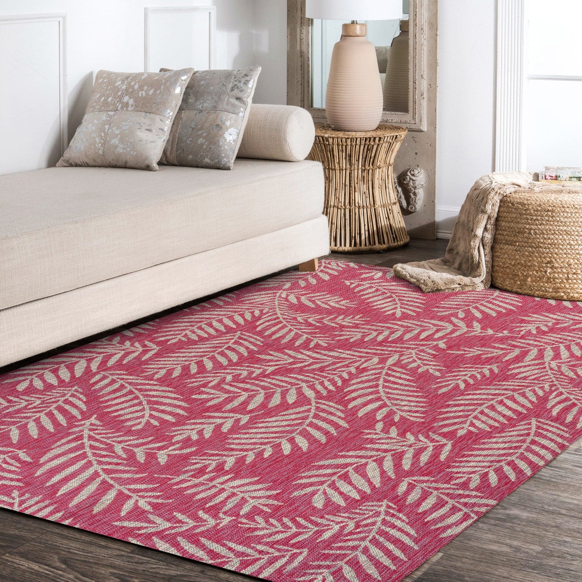 JONATHAN Y Galon Palm Frond Indoor/Outdoor Area Rug