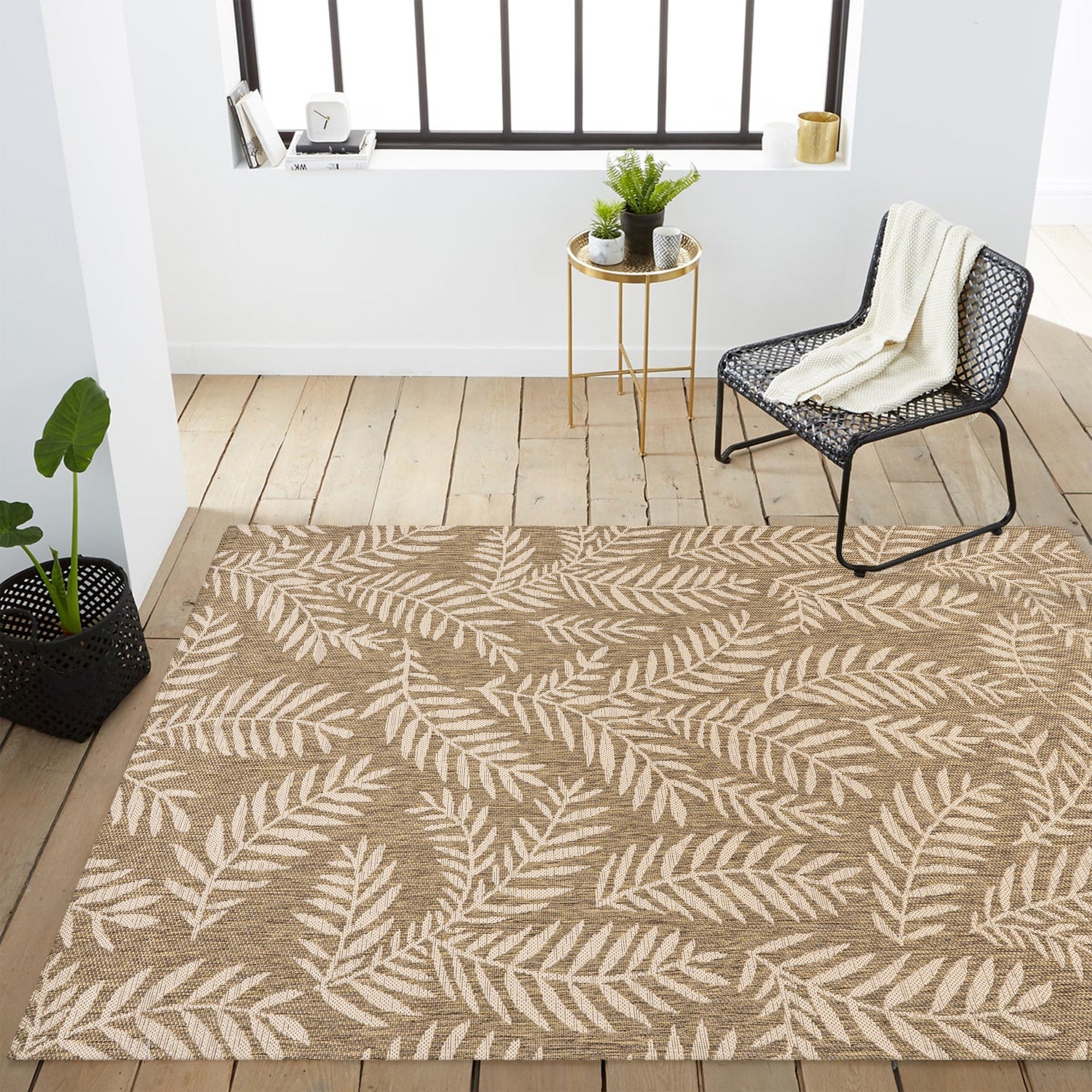 JONATHAN Y Galon Palm Frond Indoor/Outdoor Area Rug