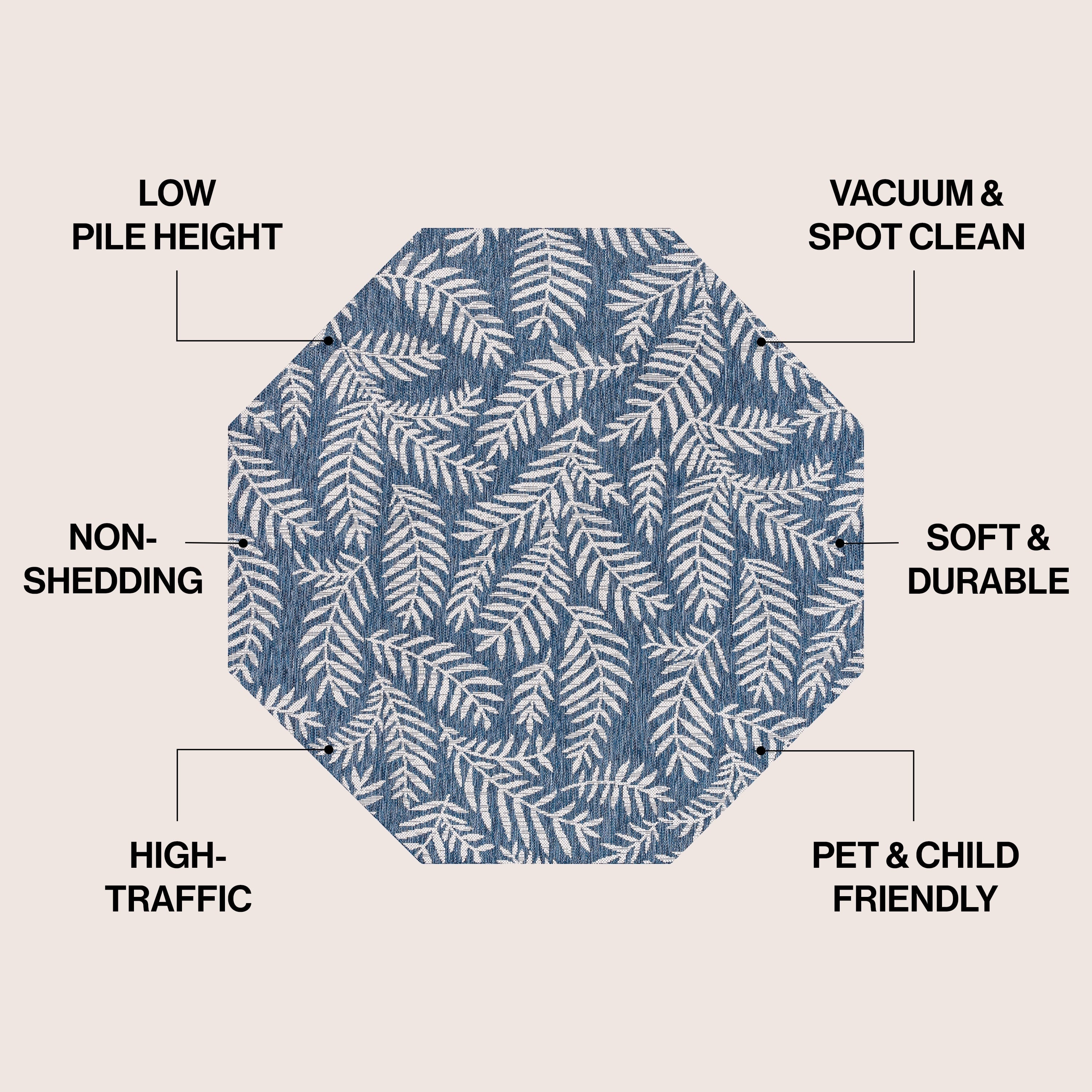 JONATHAN Y Galon Palm Frond Indoor/Outdoor Area Rug