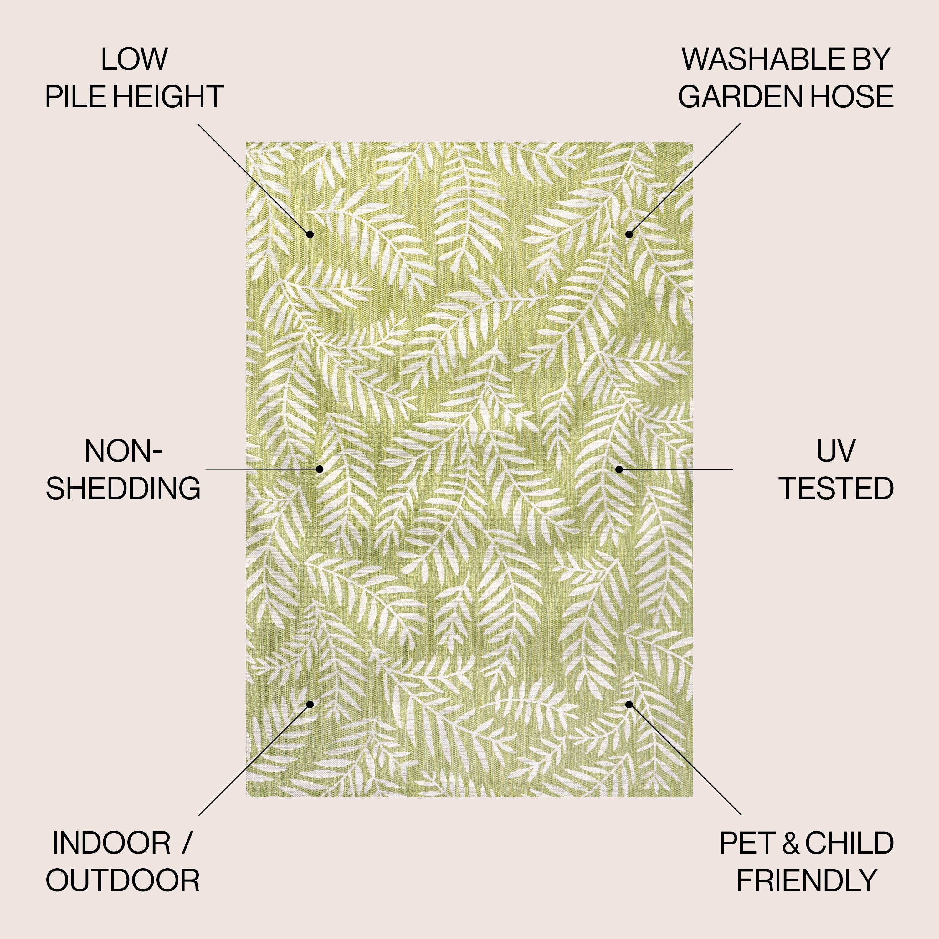 JONATHAN Y Galon Palm Frond Indoor/Outdoor Area Rug