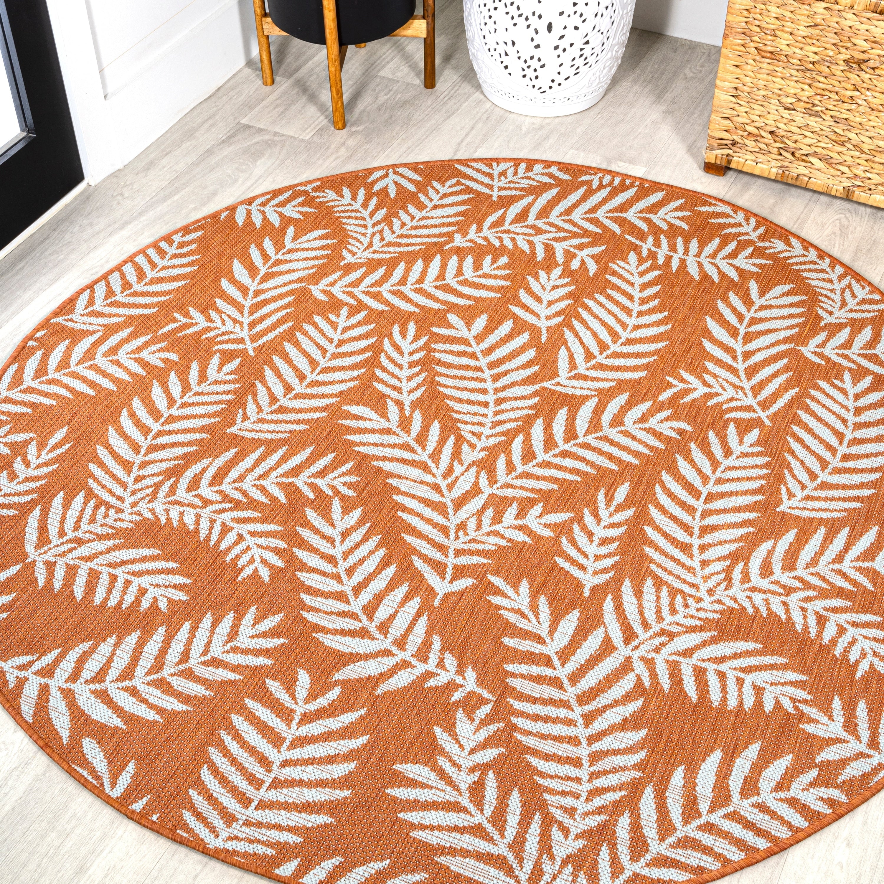 JONATHAN Y Galon Palm Frond Indoor/Outdoor Area Rug