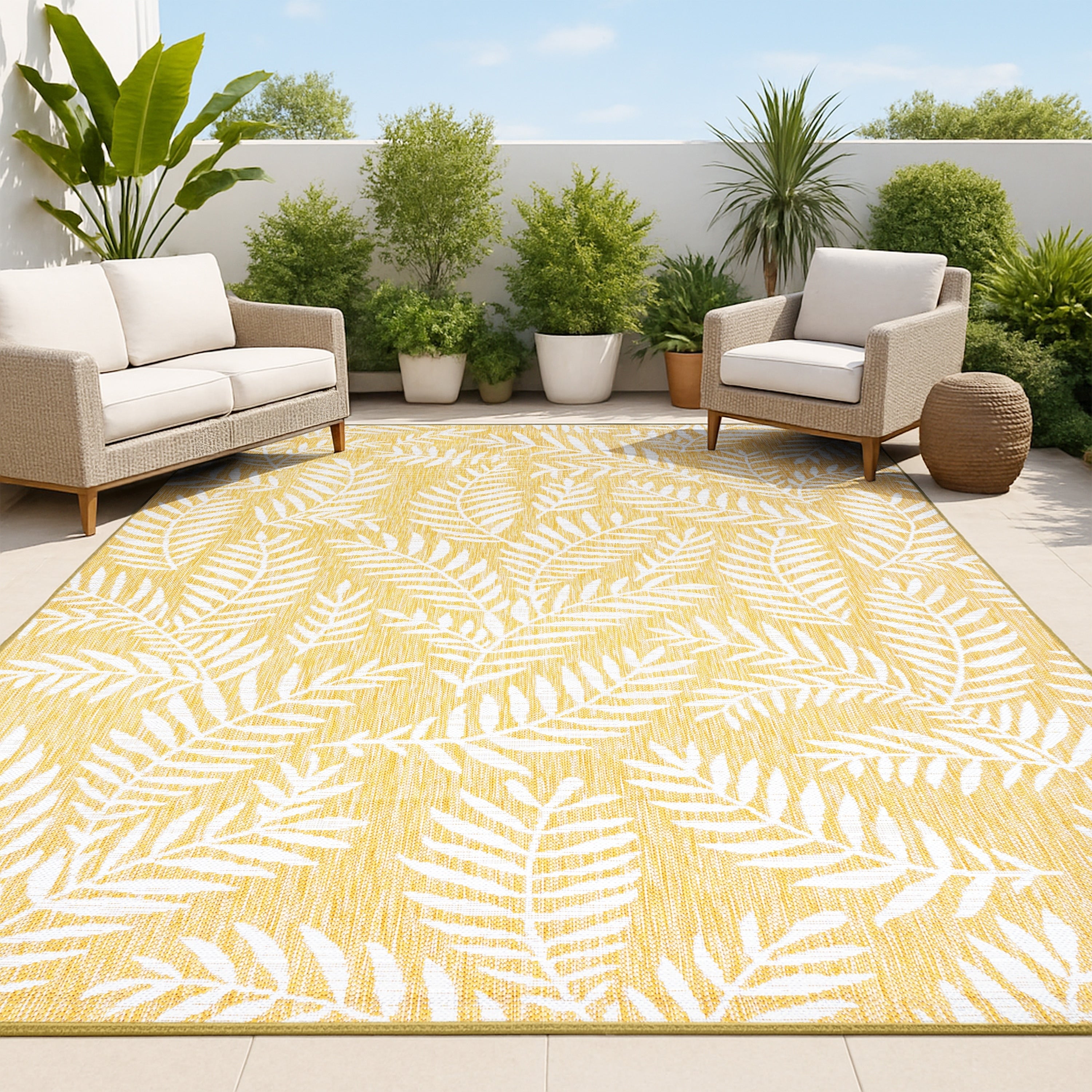JONATHAN Y Galon Palm Frond Indoor/Outdoor Area Rug