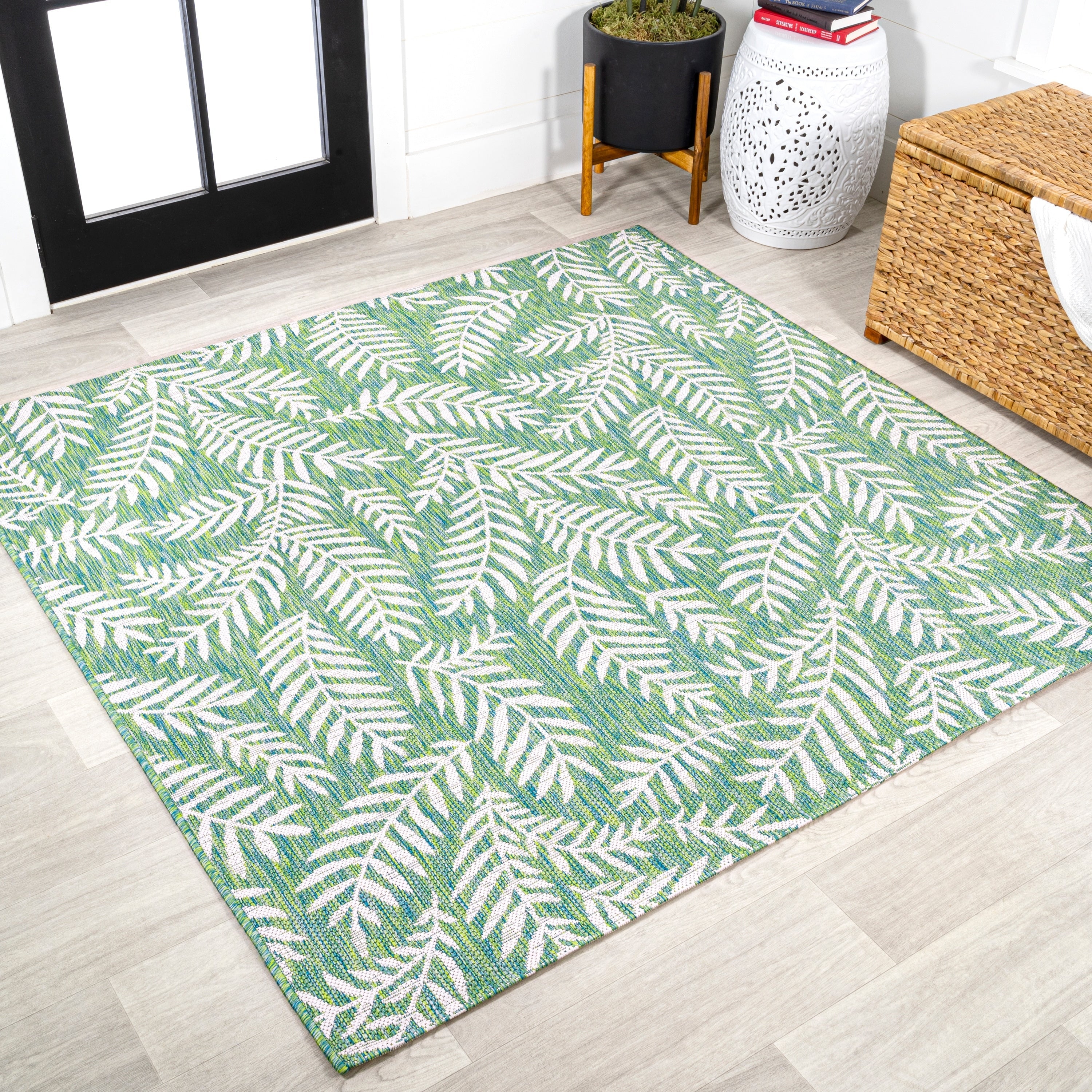JONATHAN Y Galon Palm Frond Indoor/Outdoor Area Rug