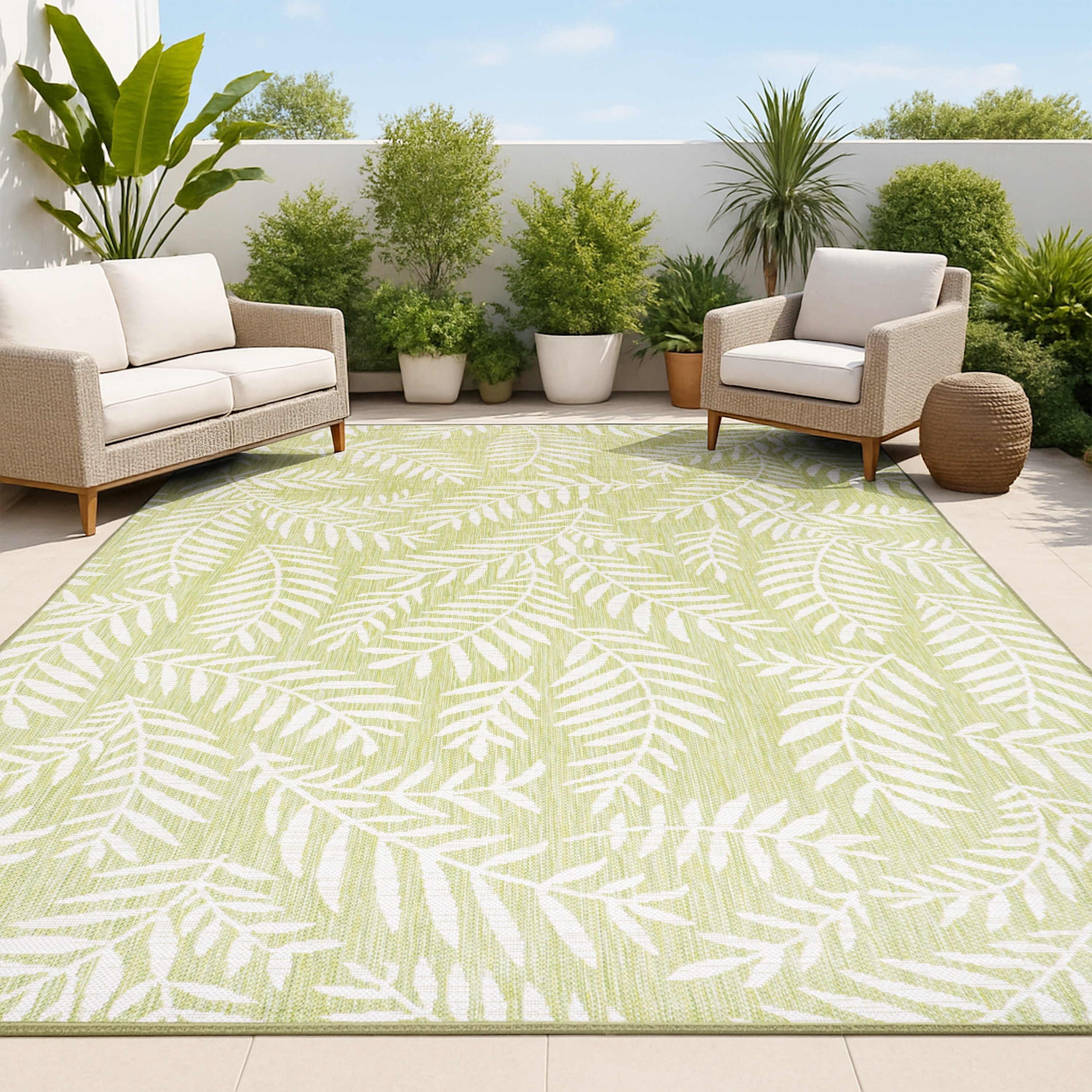 JONATHAN Y Galon Palm Frond Indoor/Outdoor Area Rug