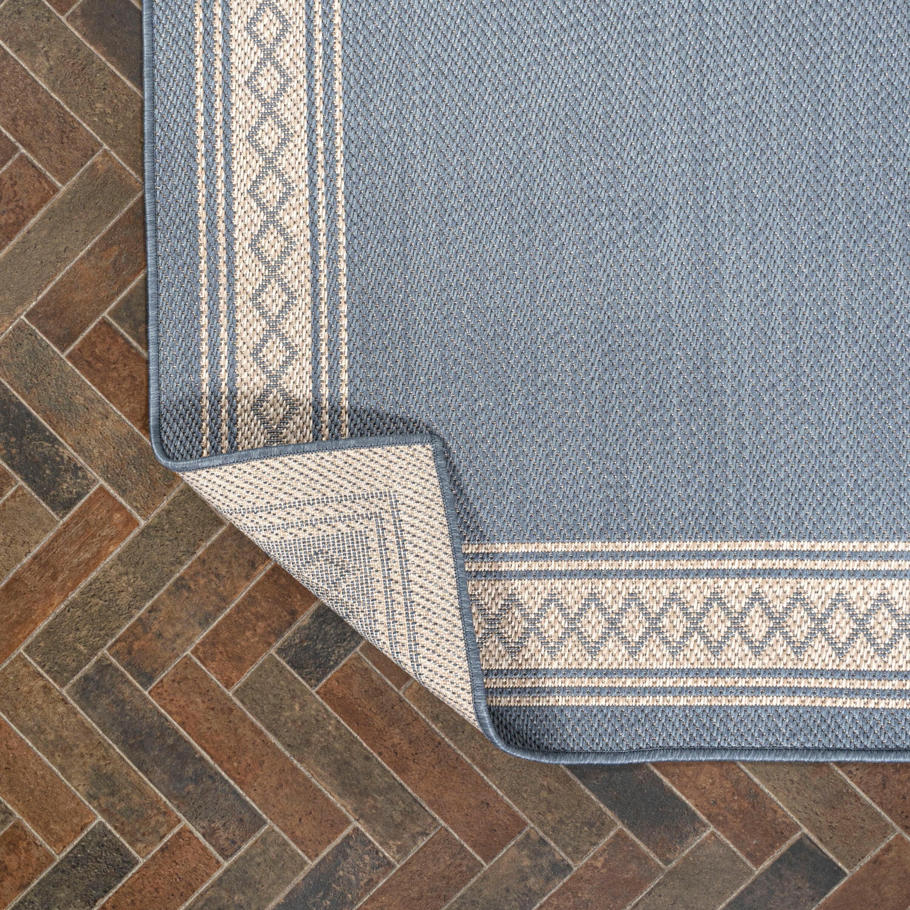 JONATHAN Y Havana Classic Diamond Border Indoor/Outdoor Area Rug