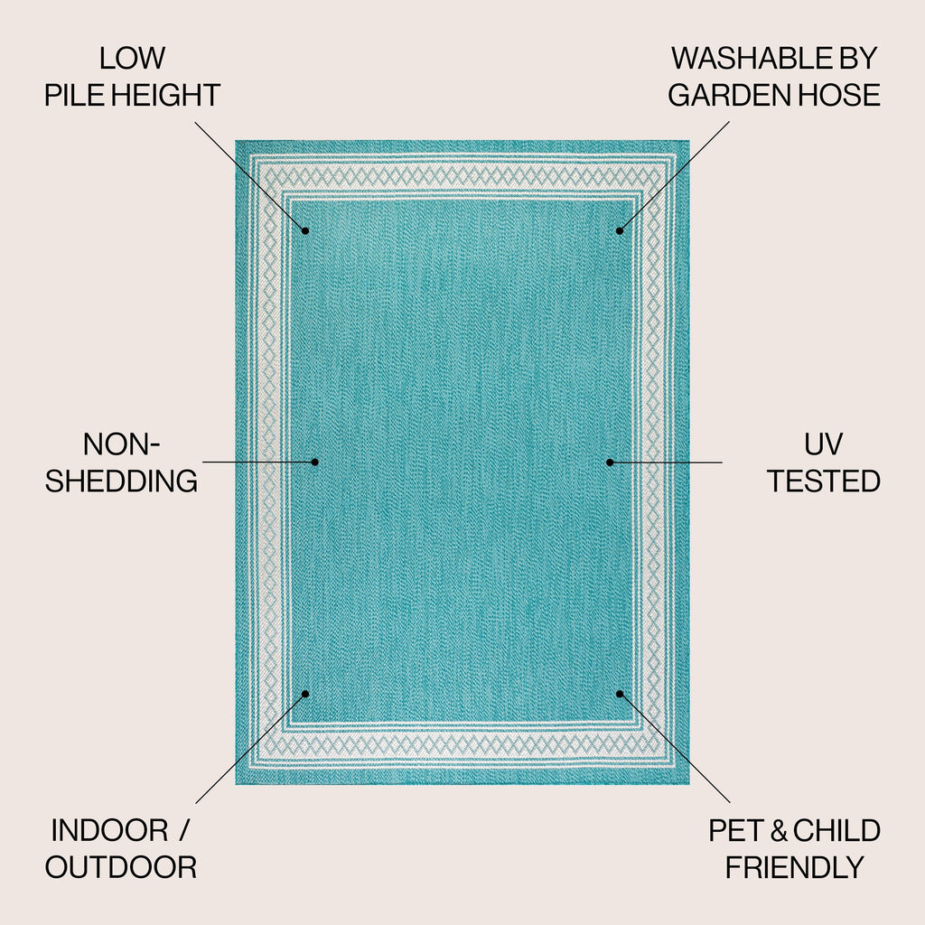 JONATHAN Y Havana Classic Diamond Border Indoor/Outdoor Area Rug