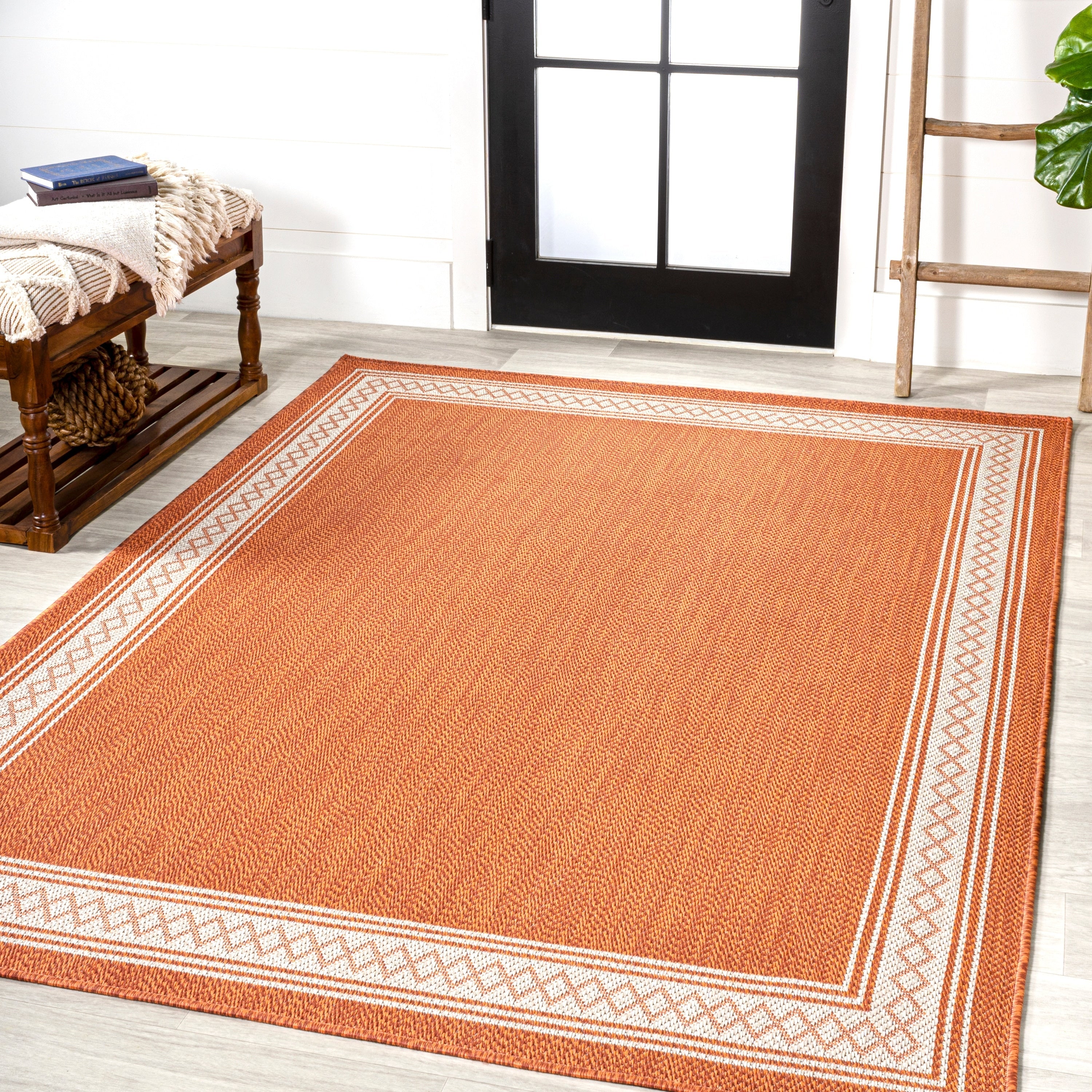 JONATHAN Y Havana Classic Diamond Border Indoor/Outdoor Area Rug