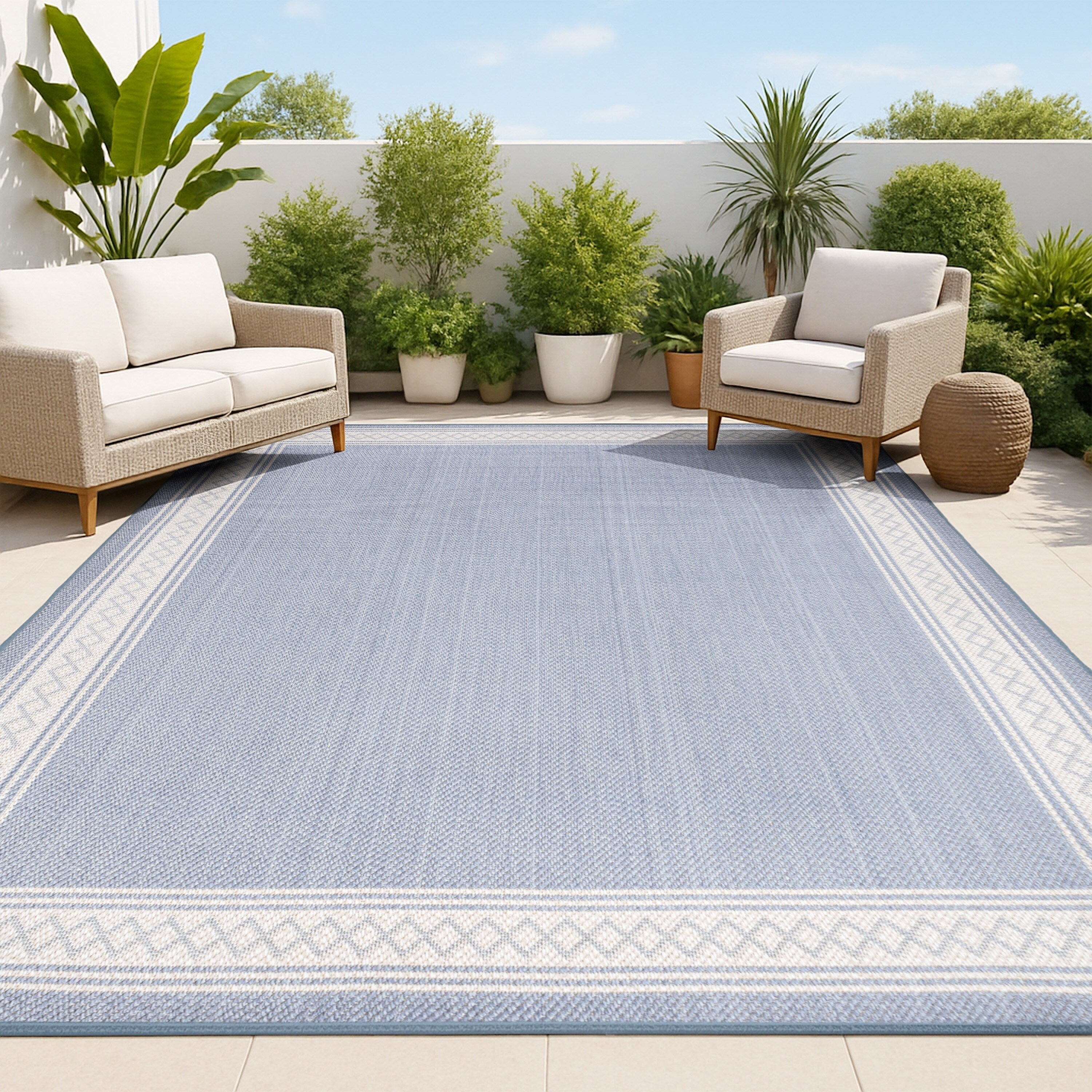 JONATHAN Y Havana Classic Diamond Border Indoor/Outdoor Area Rug