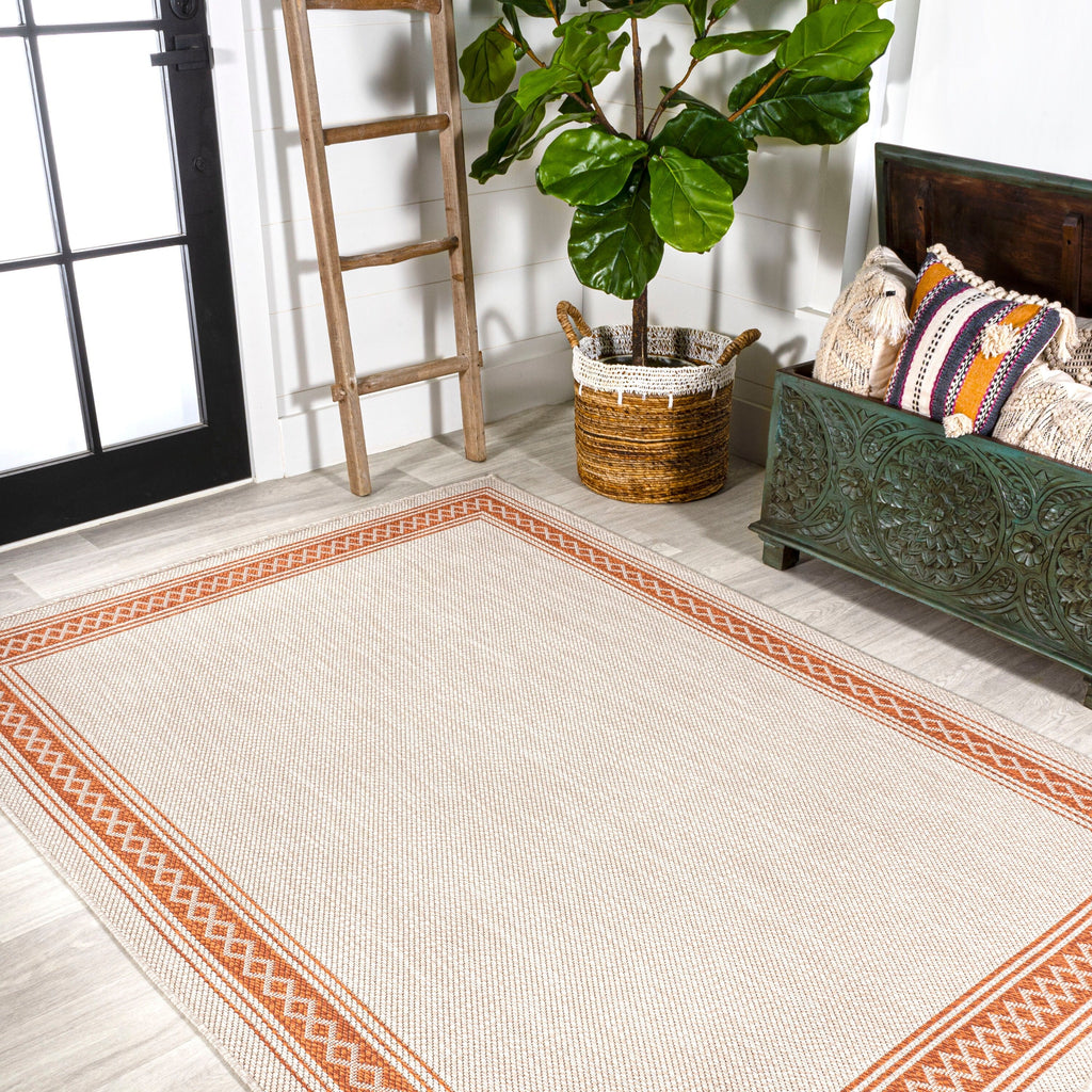 JONATHAN Y Havana Classic Diamond Border Indoor/Outdoor Area Rug