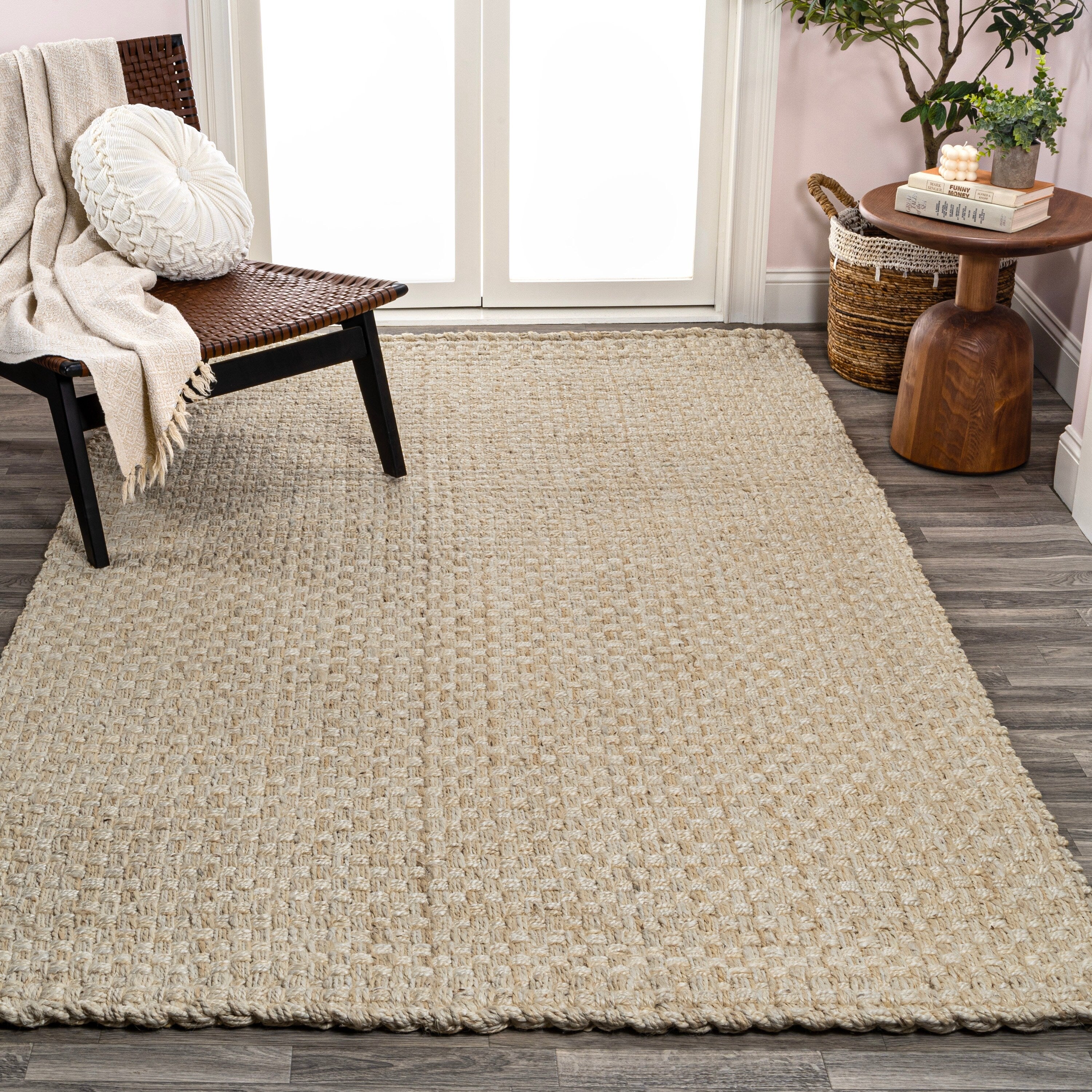 JONATHAN Y Hiro Hand Woven Boucle Chunky Jute Area Rug
