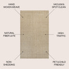JONATHAN Y Hiro Hand Woven Boucle Chunky Jute Area Rug