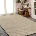 JONATHAN Y Hiro Hand Woven Boucle Chunky Jute Area Rug