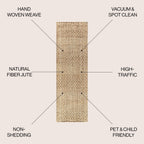 JONATHAN Y Hiro Hand Woven Boucle Chunky Jute Area Rug