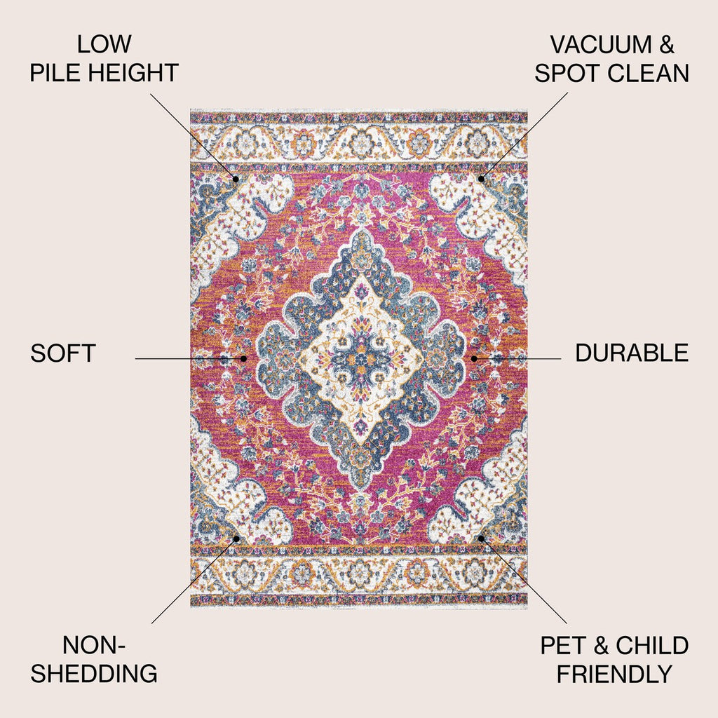 JONATHAN Y Inigo FLAIR Boho Vintage Medallion Area Rug