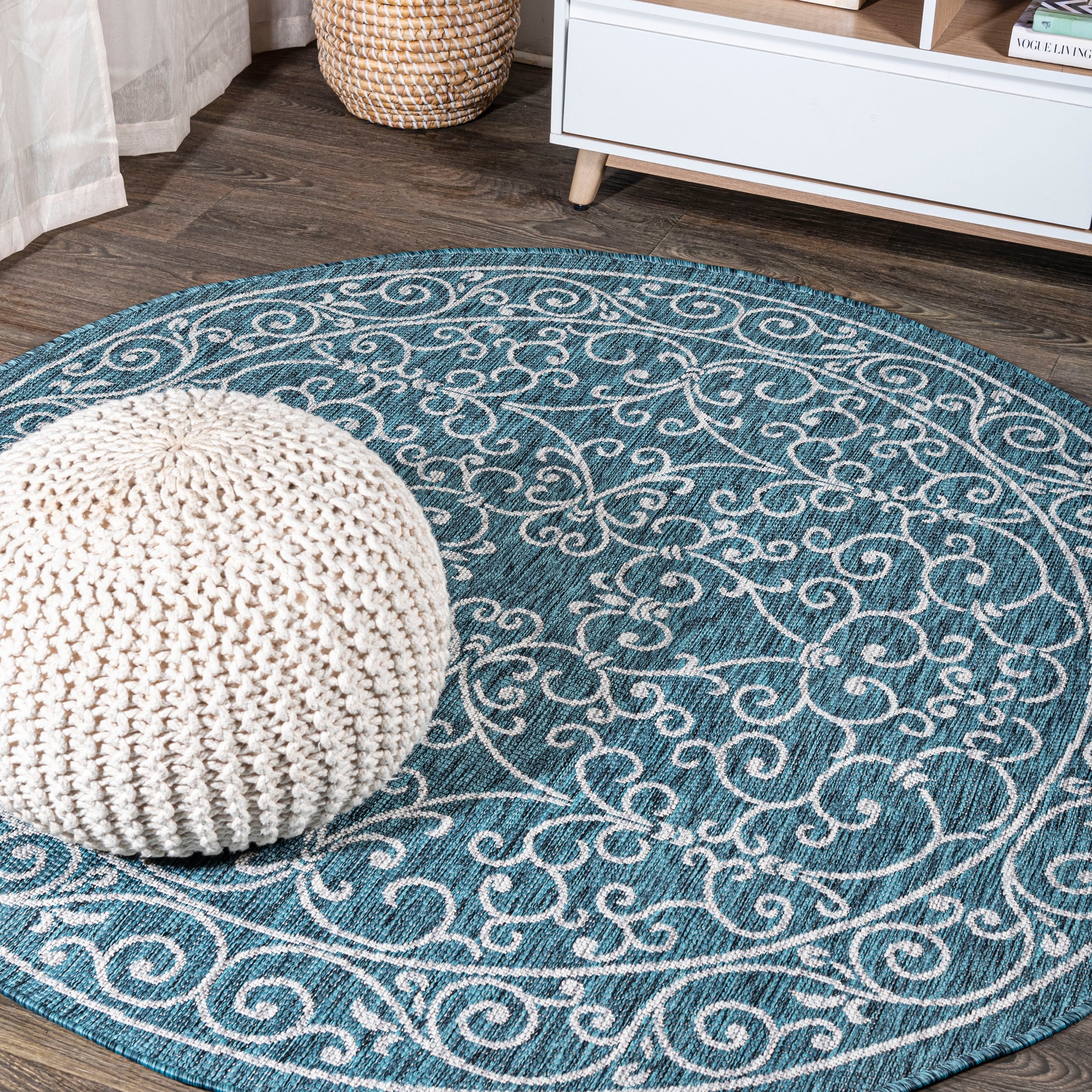 JONATHAN Y Filigree Textured Weave Indoor/Outdoor Area Rug
