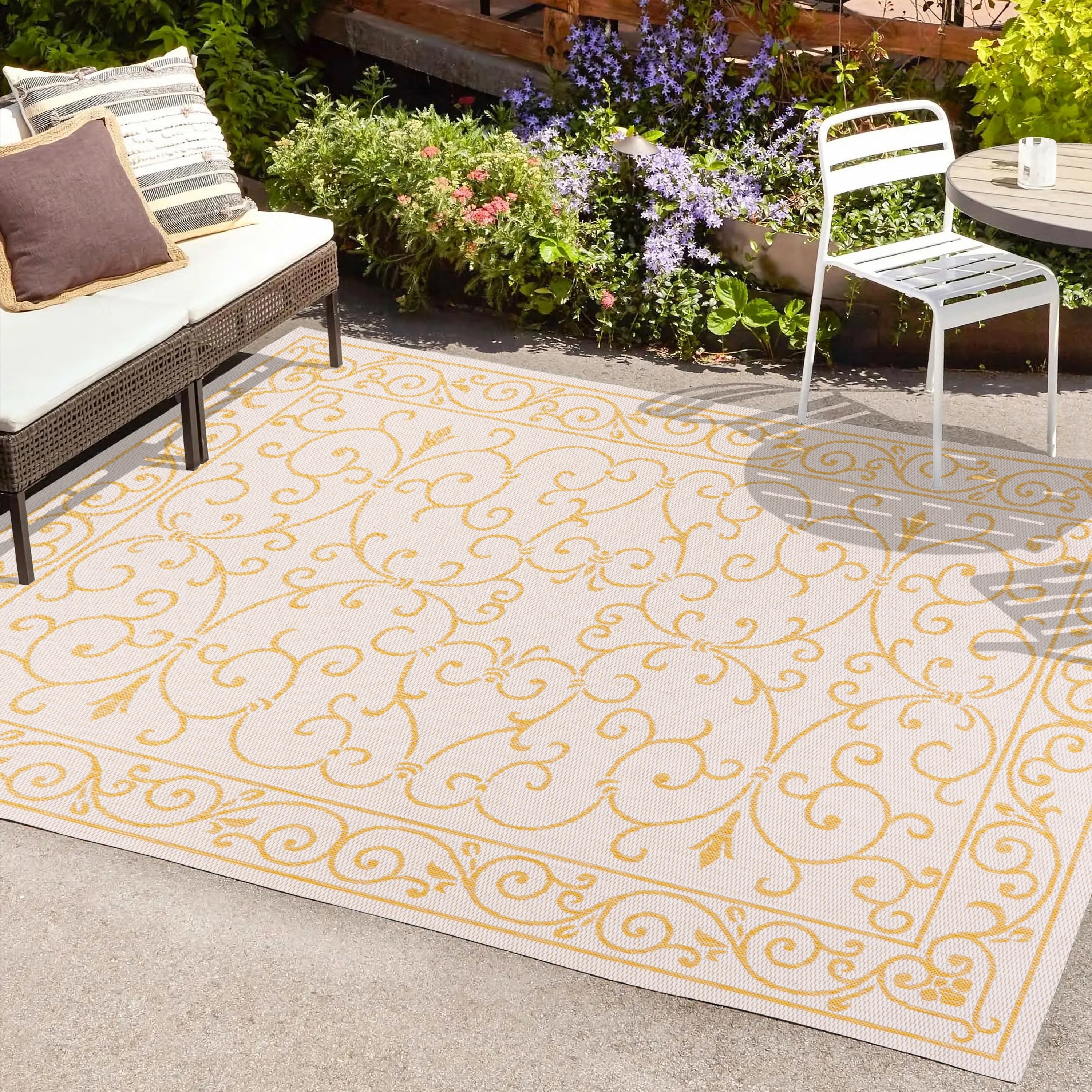 JONATHAN Y Filigree Textured Weave Indoor/Outdoor Area Rug