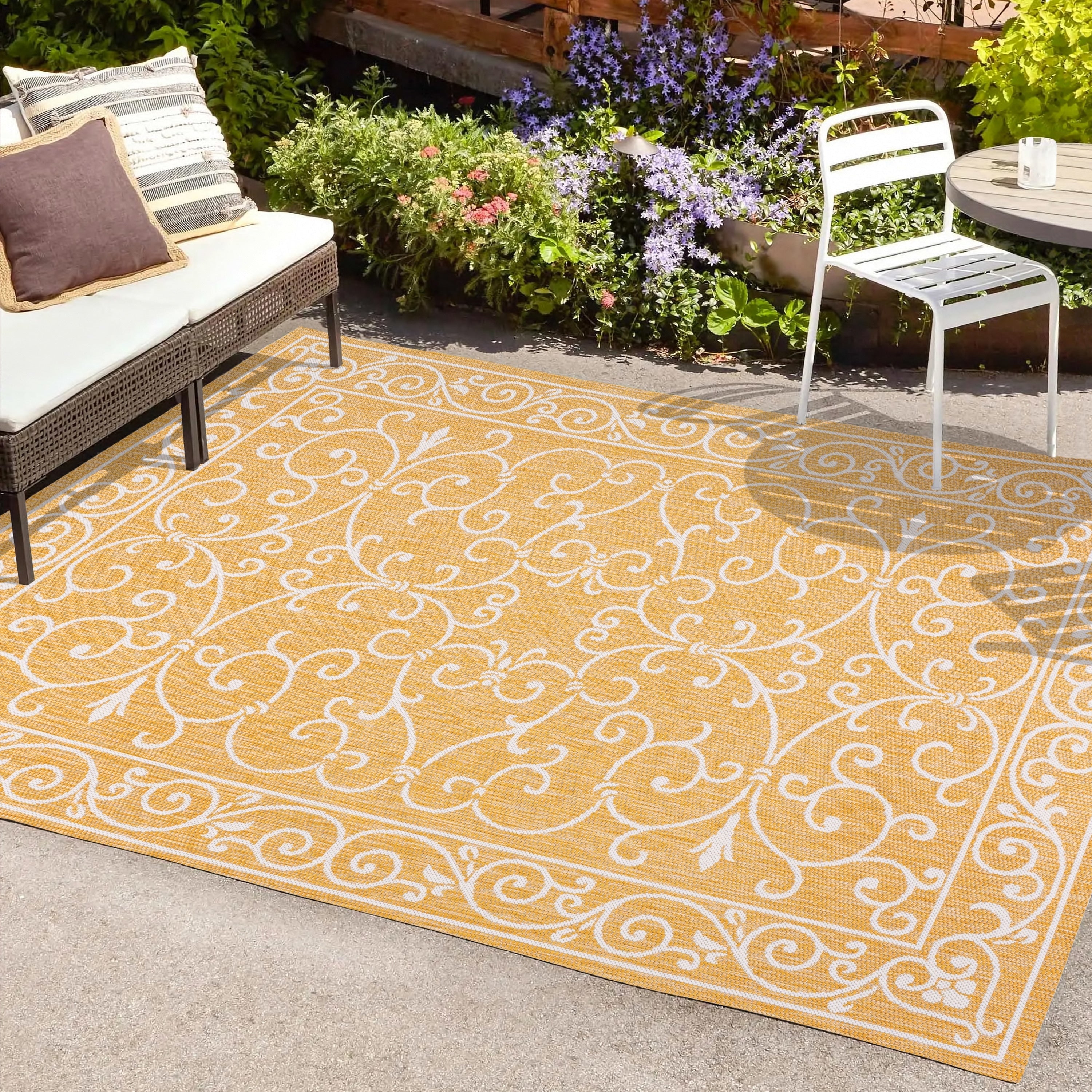 JONATHAN Y Filigree Textured Weave Indoor/Outdoor Area Rug