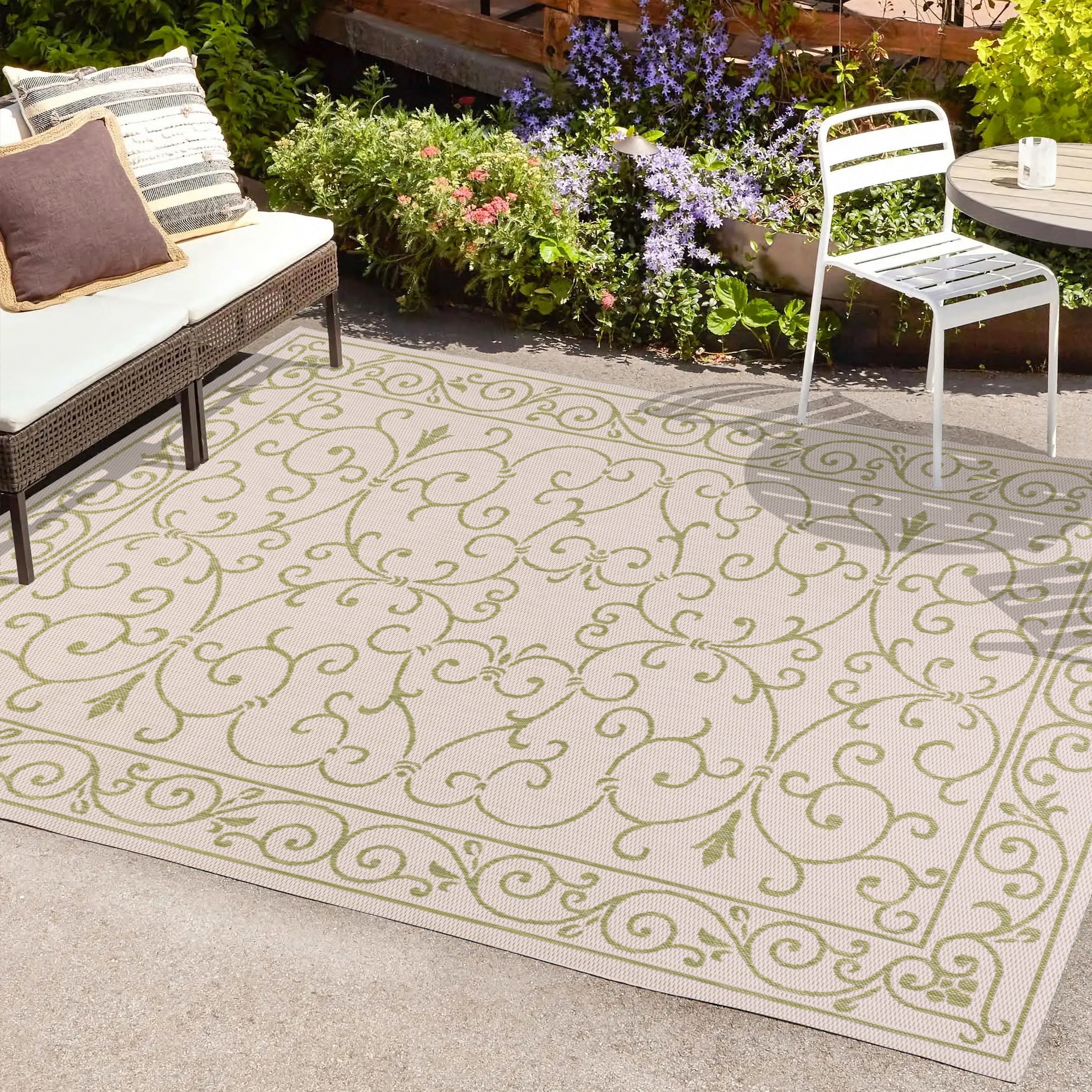 JONATHAN Y Filigree Textured Weave Indoor/Outdoor Area Rug