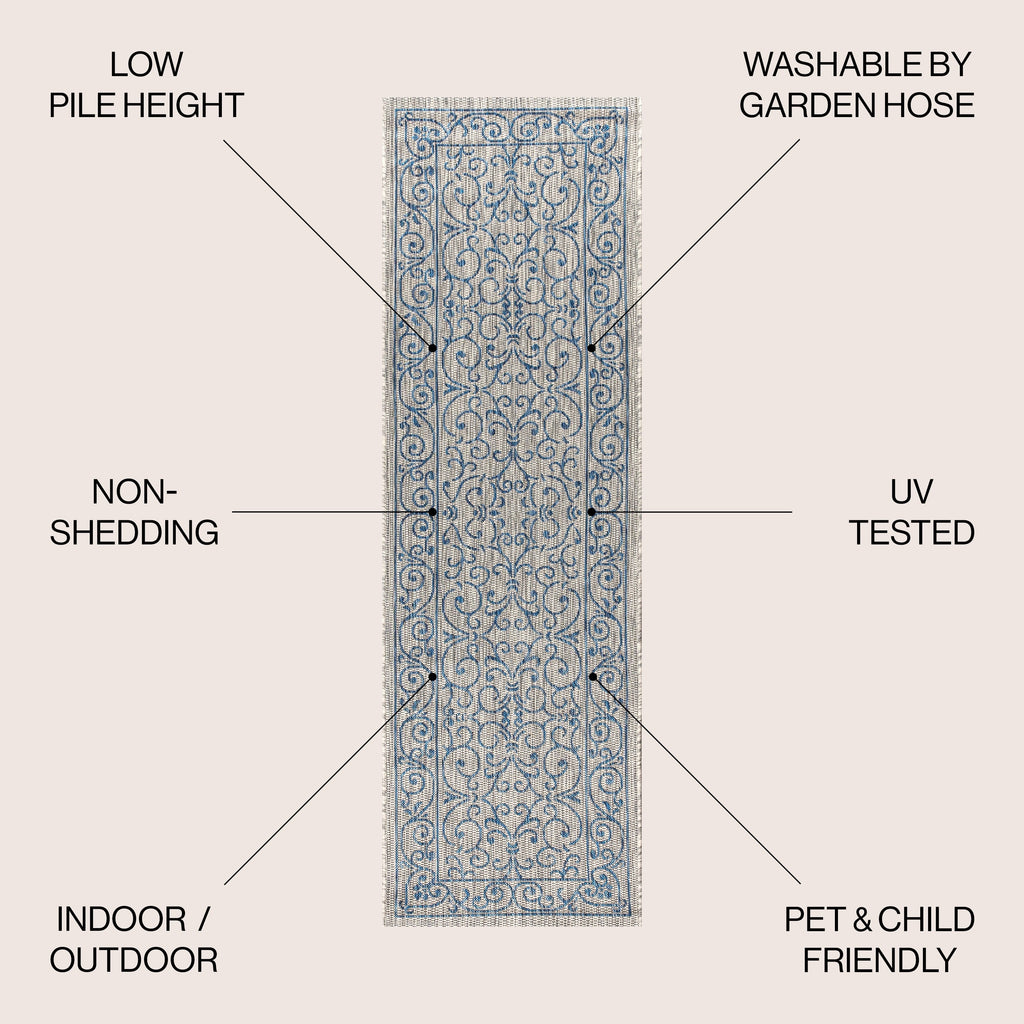 JONATHAN Y Filigree Textured Weave Indoor/Outdoor Area Rug