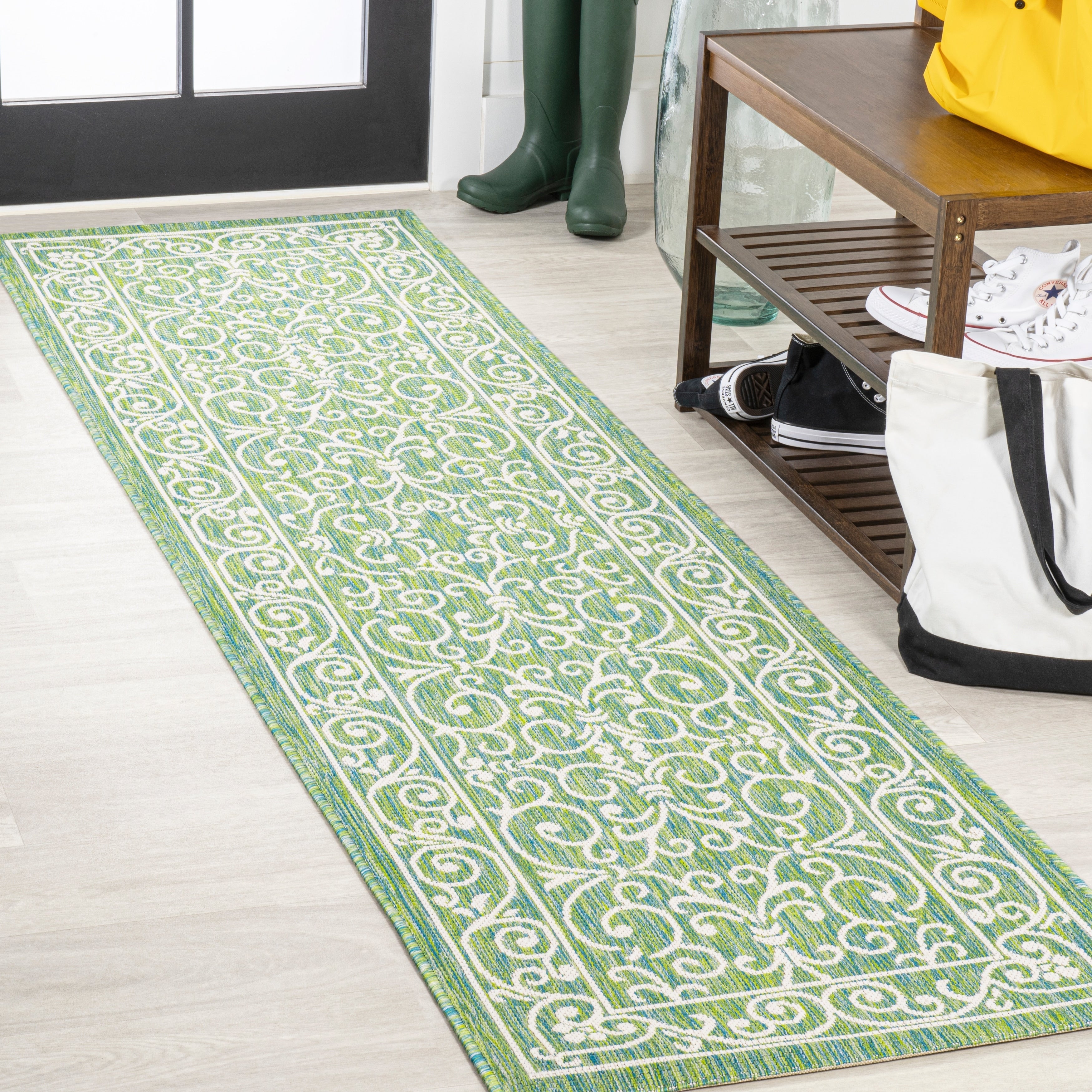 JONATHAN Y Filigree Textured Weave Indoor/Outdoor Area Rug