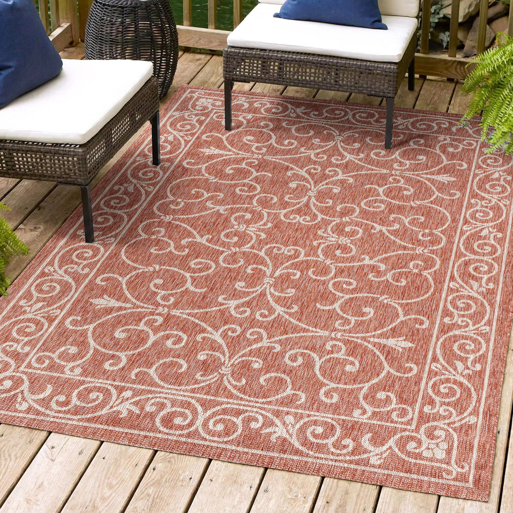 JONATHAN Y Filigree Textured Weave Indoor/Outdoor Area Rug