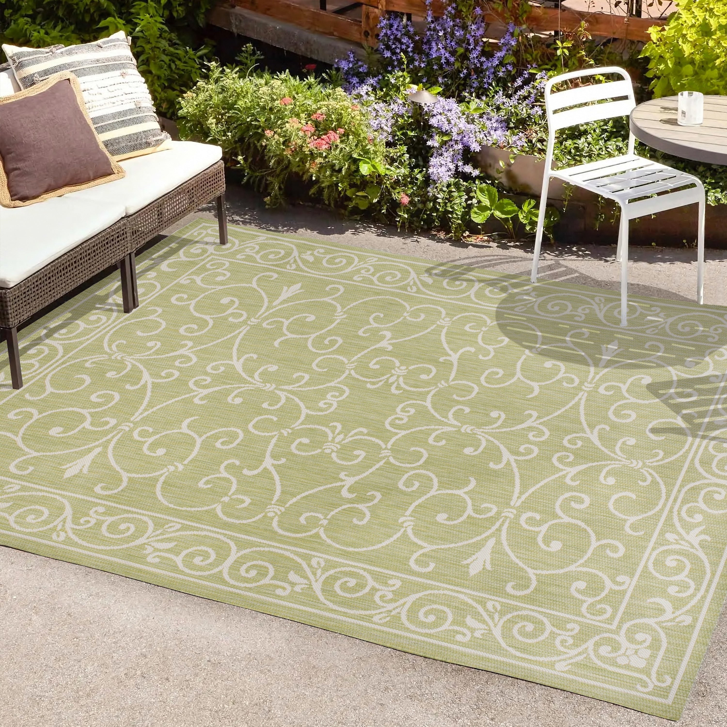 JONATHAN Y Filigree Textured Weave Indoor/Outdoor Area Rug