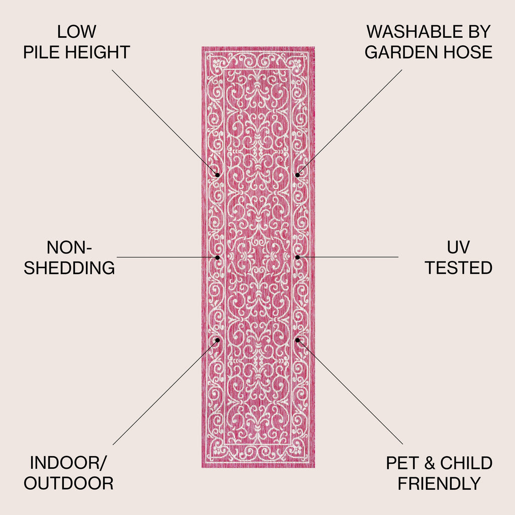 JONATHAN Y Filigree Textured Weave Indoor/Outdoor Area Rug