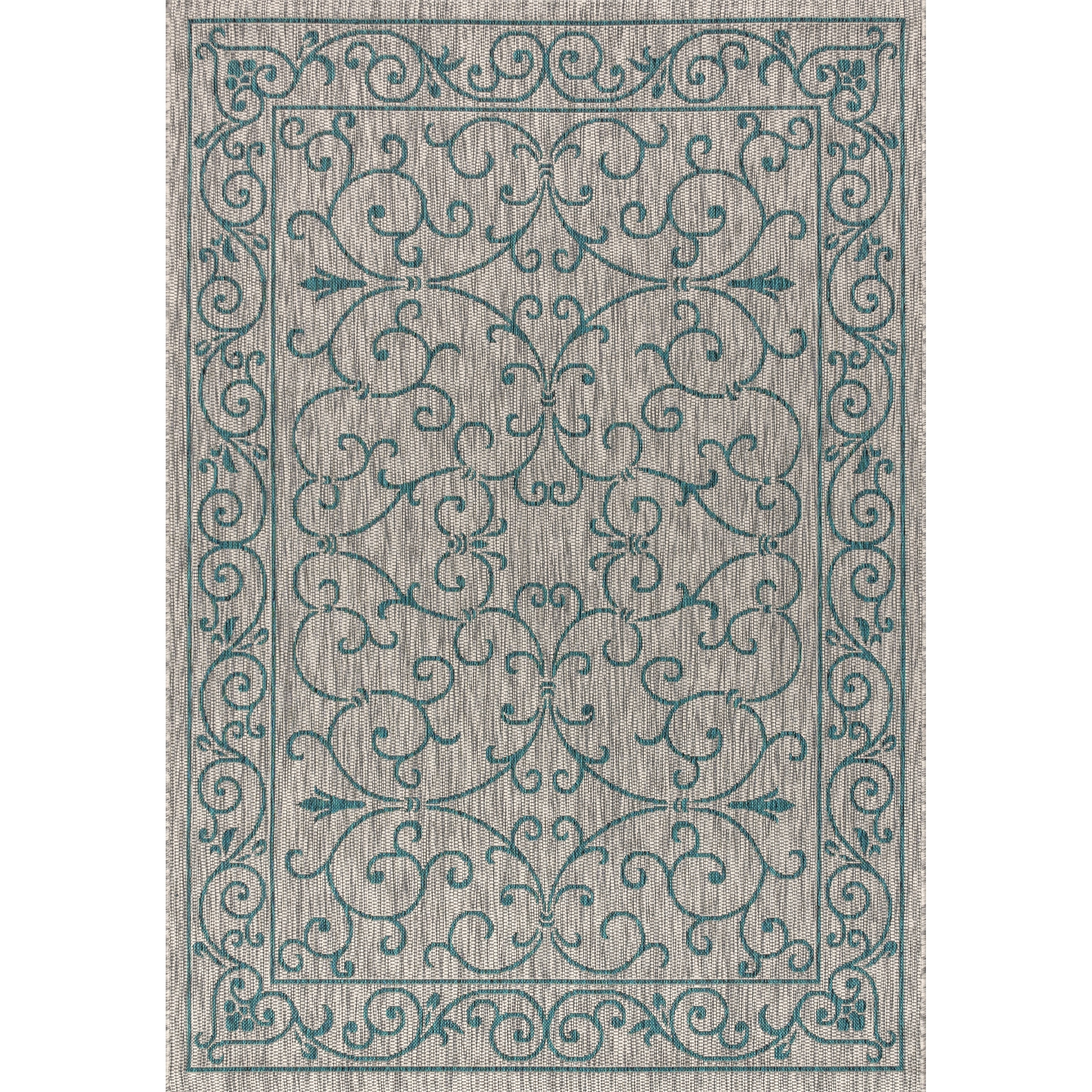 JONATHAN Y Filigree Textured Weave Indoor/Outdoor Area Rug
