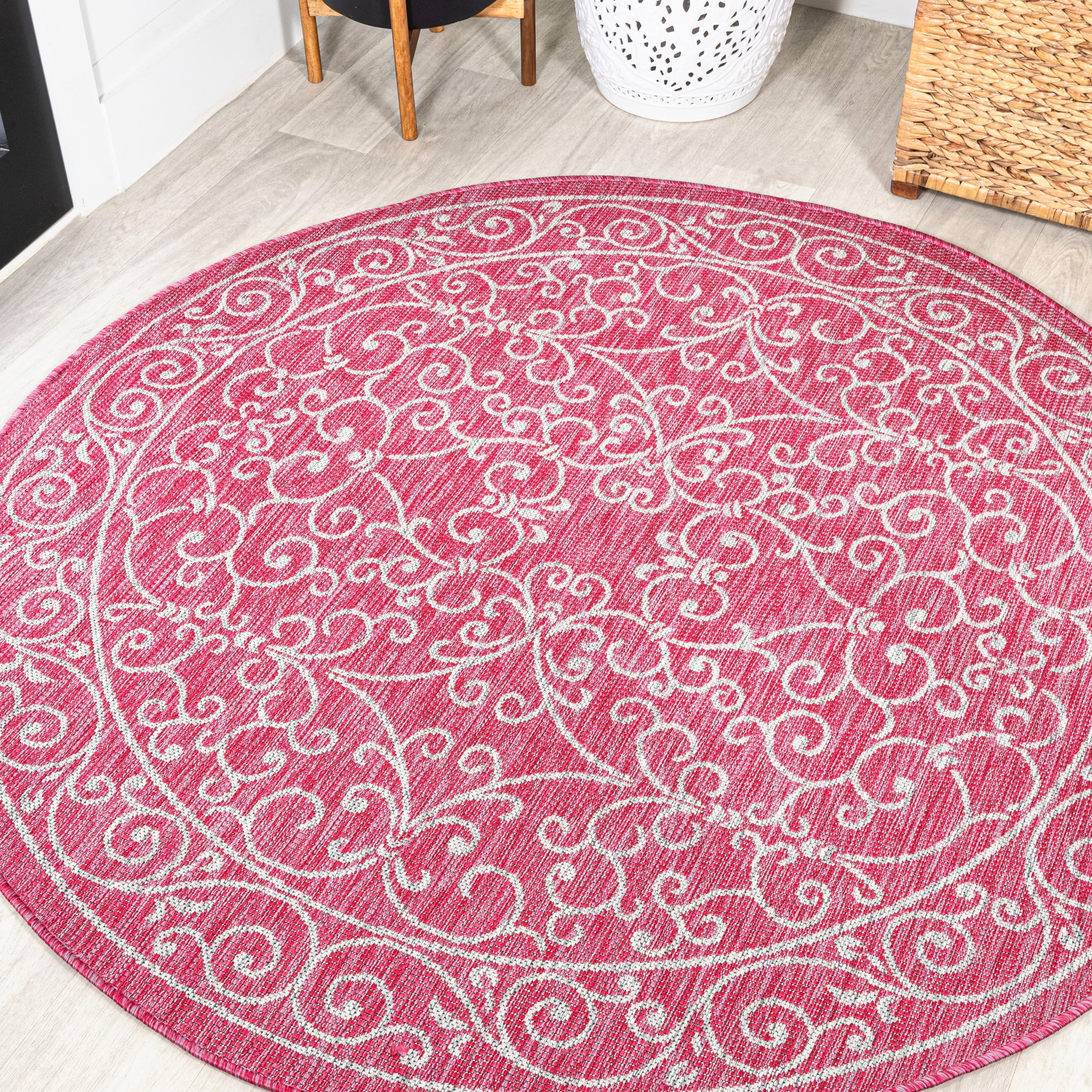 JONATHAN Y Filigree Textured Weave Indoor/Outdoor Area Rug