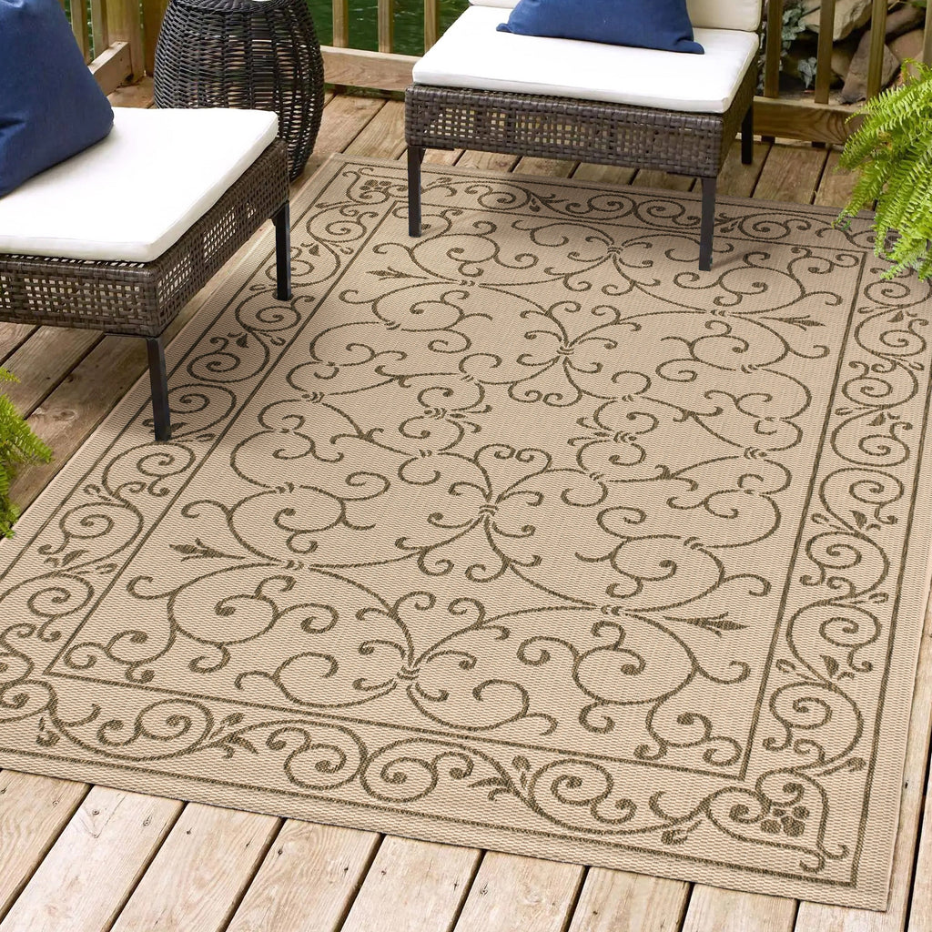 JONATHAN Y Filigree Textured Weave Indoor/Outdoor Area Rug