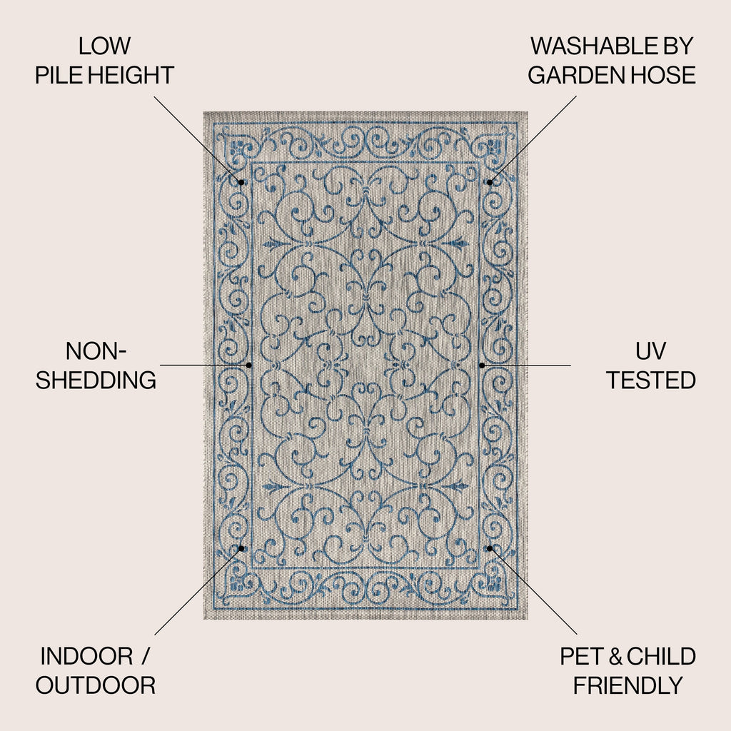 JONATHAN Y Filigree Textured Weave Indoor/Outdoor Area Rug