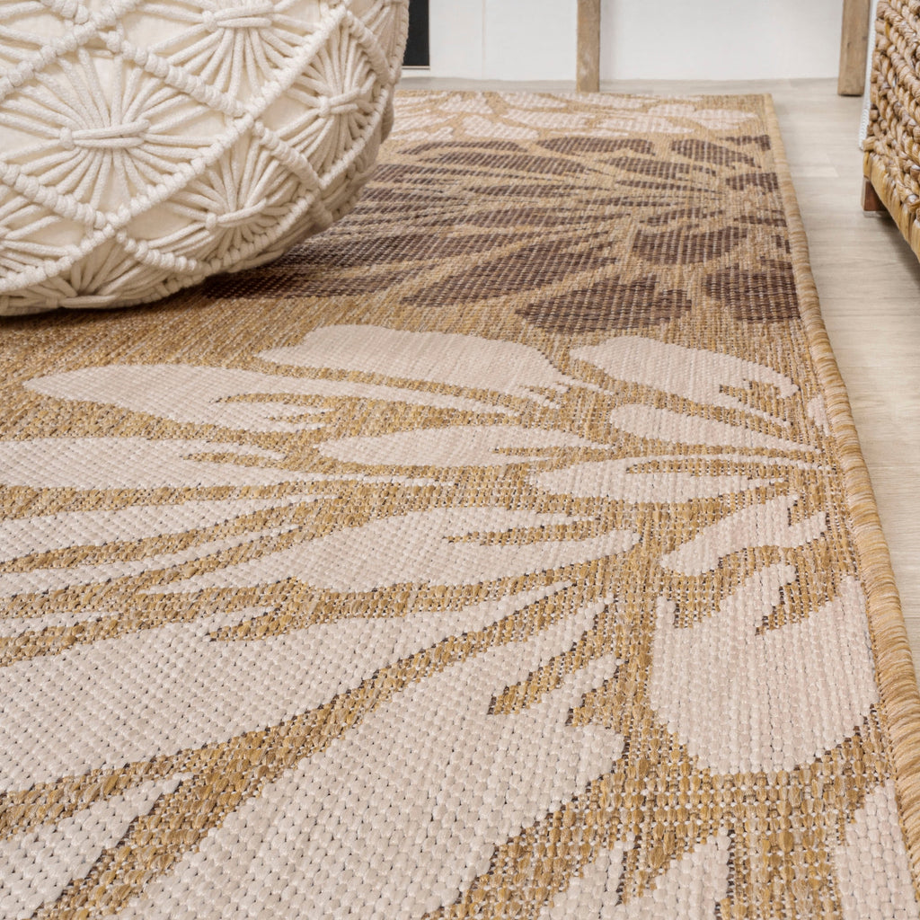 JONATHAN Y Floral Textured Weave Indoor/Outdoor Area Rug