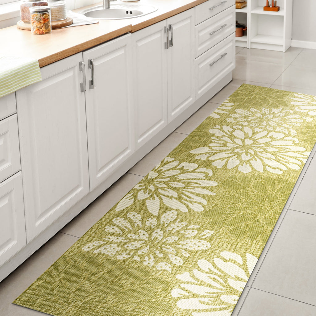 JONATHAN Y Floral Textured Weave Indoor/Outdoor Area Rug