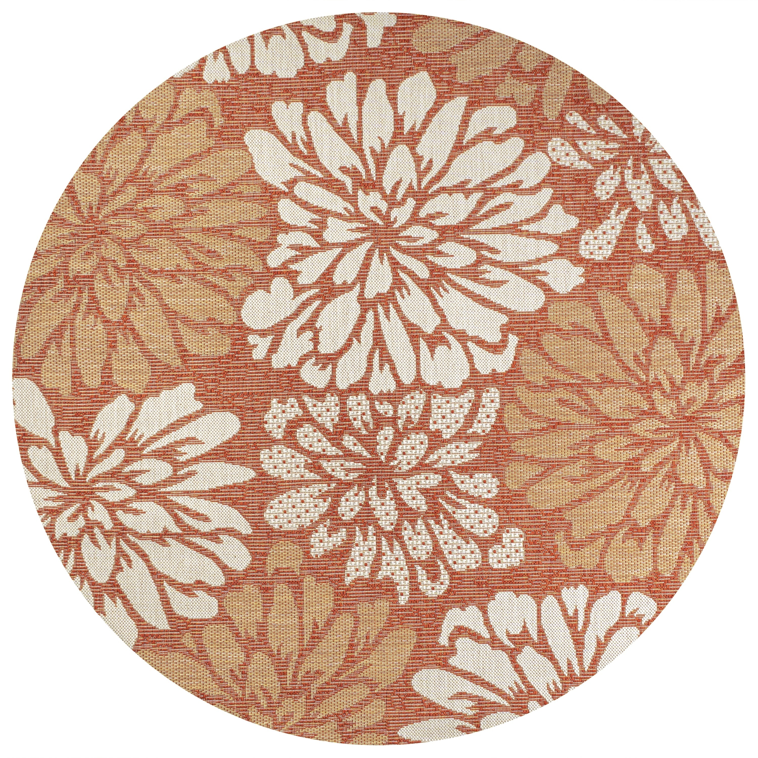 JONATHAN Y Floral Textured Weave Indoor/Outdoor Area Rug