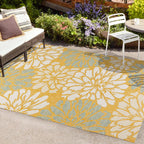 JONATHAN Y Floral Textured Weave Indoor/Outdoor Area Rug