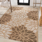 JONATHAN Y Floral Textured Weave Indoor/Outdoor Area Rug