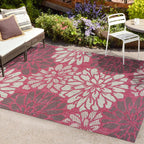 JONATHAN Y Floral Textured Weave Indoor/Outdoor Area Rug