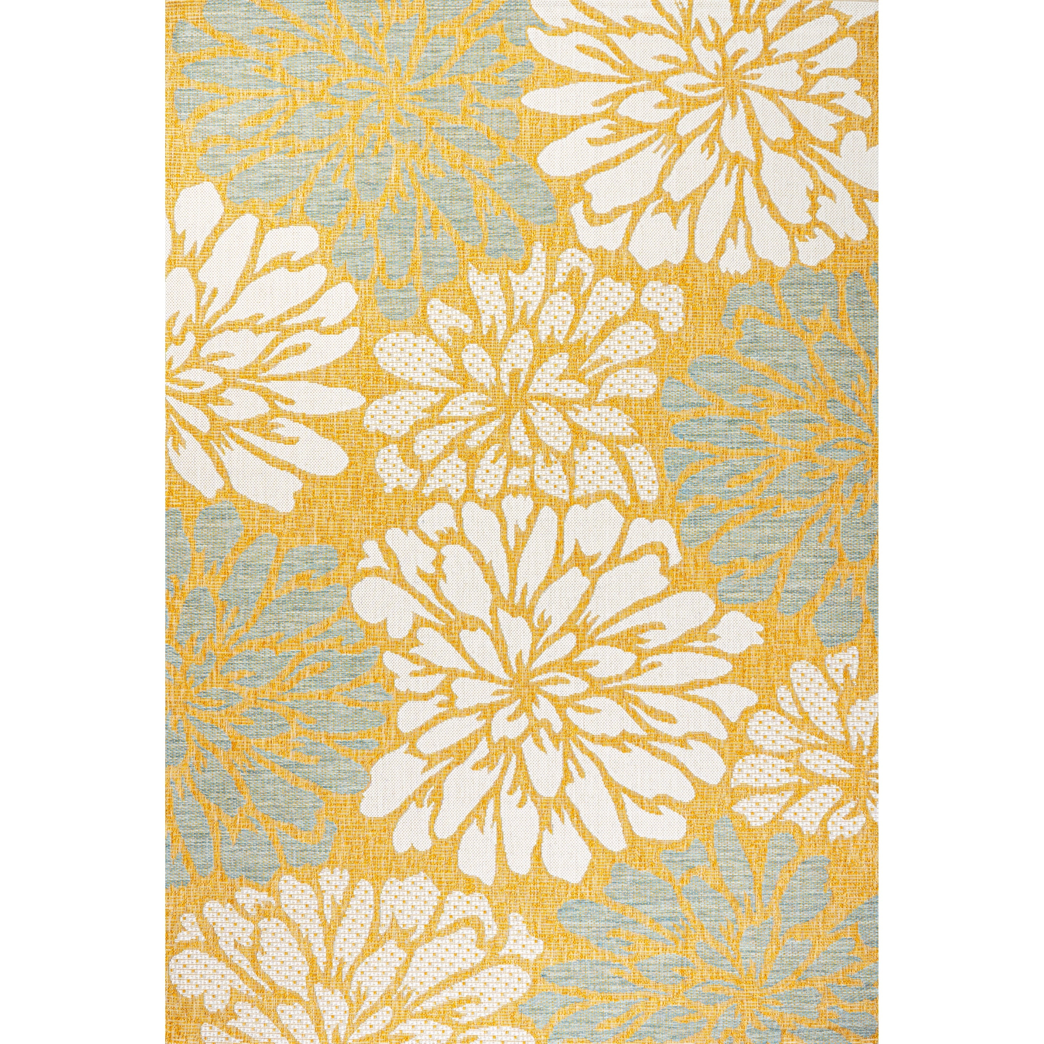 JONATHAN Y Floral Textured Weave Indoor/Outdoor Area Rug