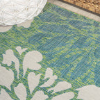 JONATHAN Y Floral Textured Weave Indoor/Outdoor Area Rug