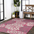 JONATHAN Y Floral Textured Weave Indoor/Outdoor Area Rug