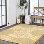 JONATHAN Y Floral Textured Weave Indoor/Outdoor Area Rug