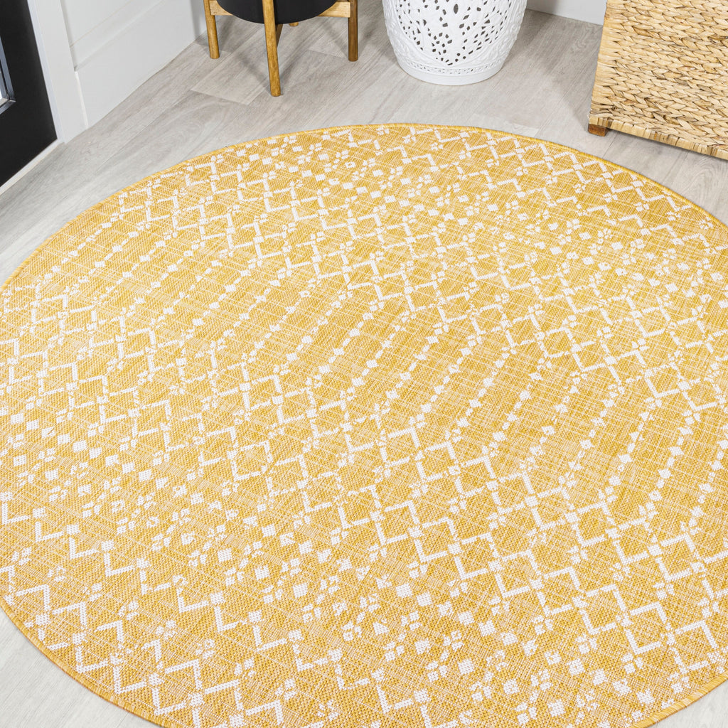 JONATHAN Y Trebol Moroccan Geometric Textured Weave Indoor/Outdoor Area Rug
