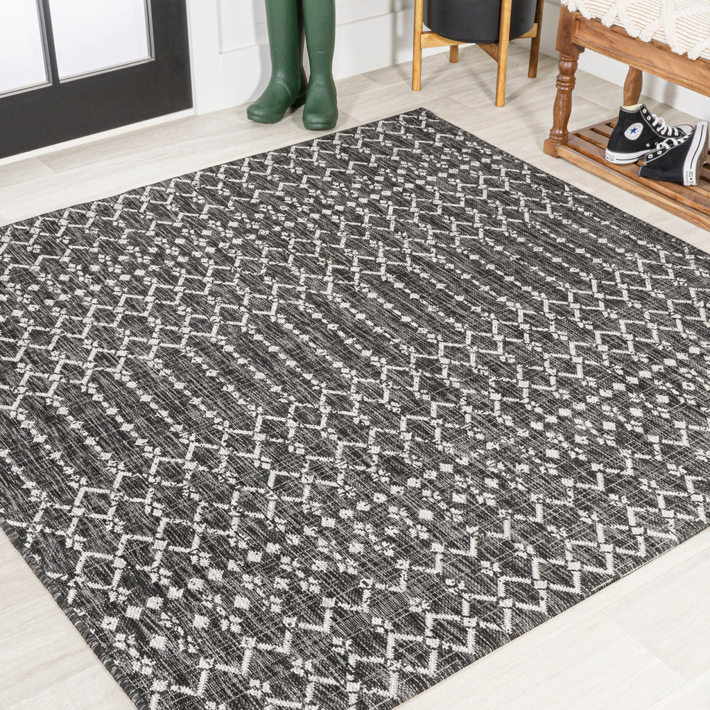 JONATHAN Y Trebol Moroccan Geometric Textured Weave Indoor/Outdoor Area Rug
