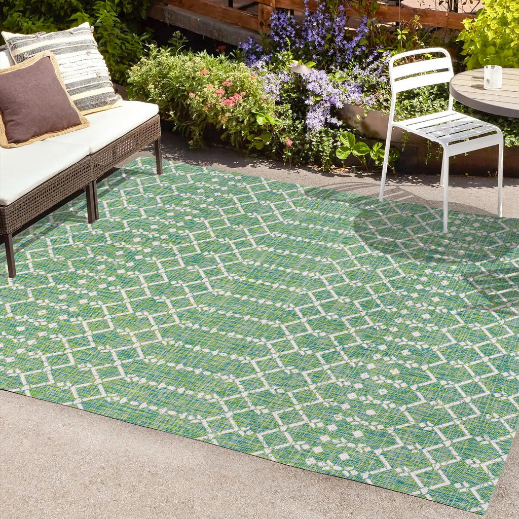 JONATHAN Y Trebol Moroccan Geometric Textured Weave Indoor/Outdoor Area Rug