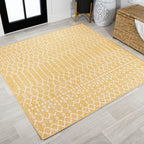 JONATHAN Y Trebol Moroccan Geometric Textured Weave Indoor/Outdoor Area Rug