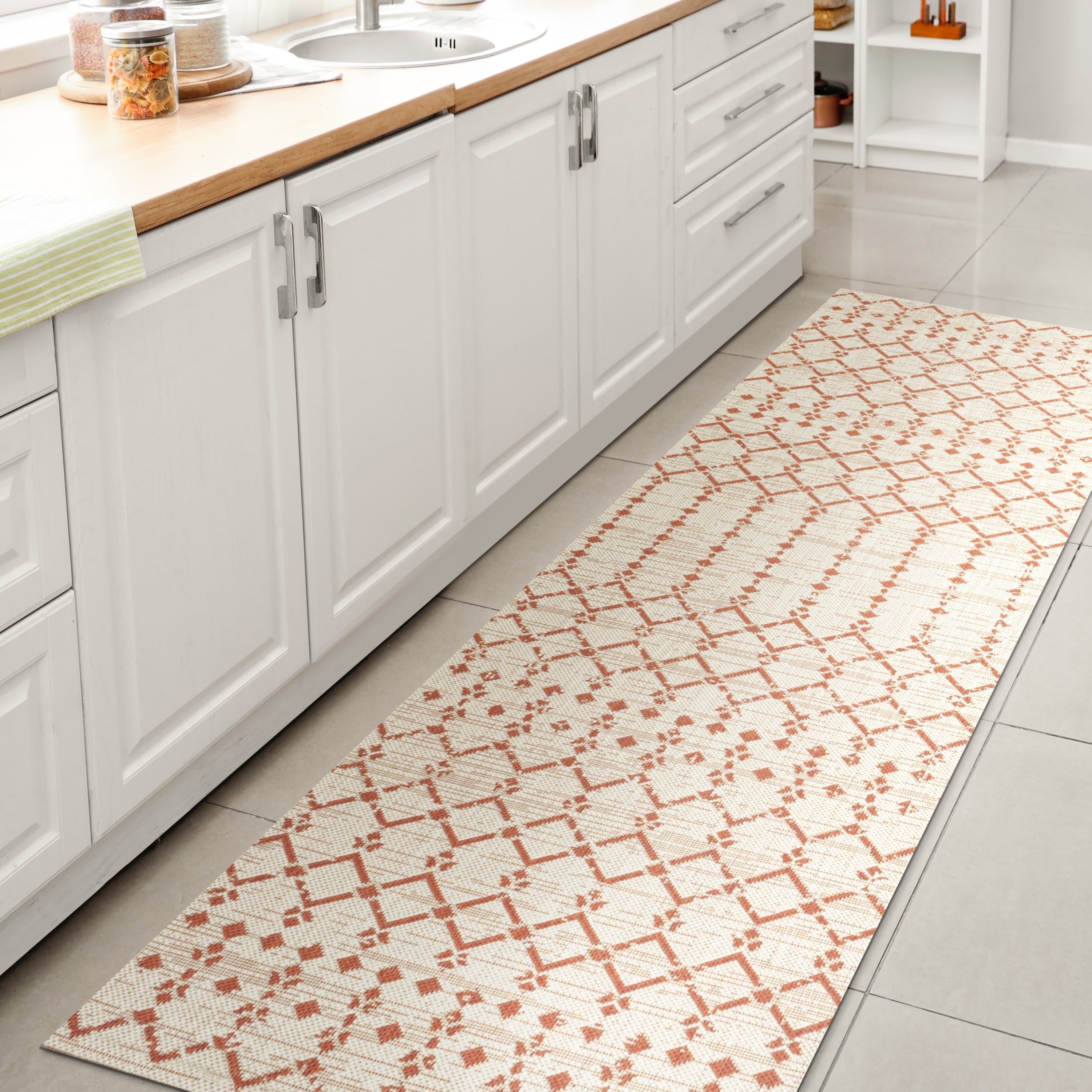 JONATHAN Y Trebol Moroccan Geometric Textured Weave Indoor/Outdoor Area Rug