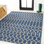 JONATHAN Y Trebol Moroccan Geometric Textured Weave Indoor/Outdoor Area Rug