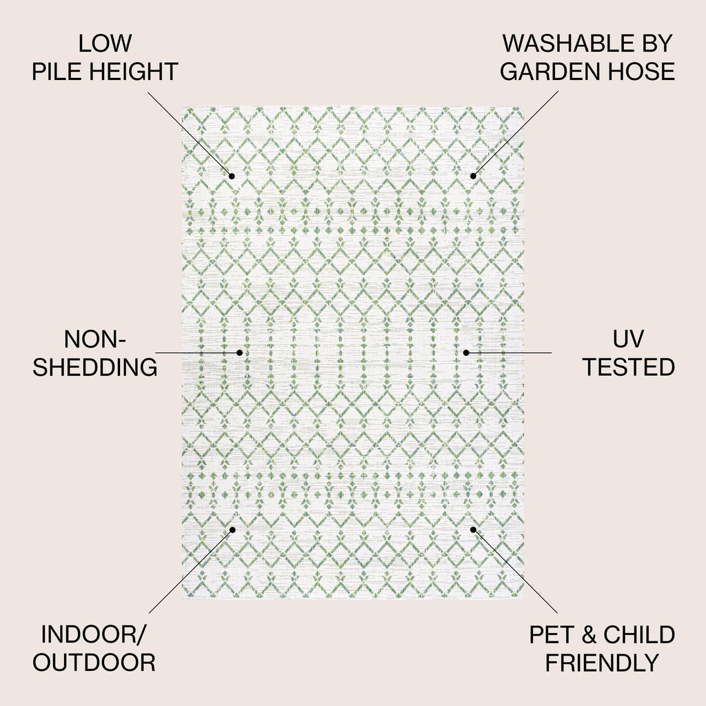 JONATHAN Y Trebol Moroccan Geometric Textured Weave Indoor/Outdoor Area Rug